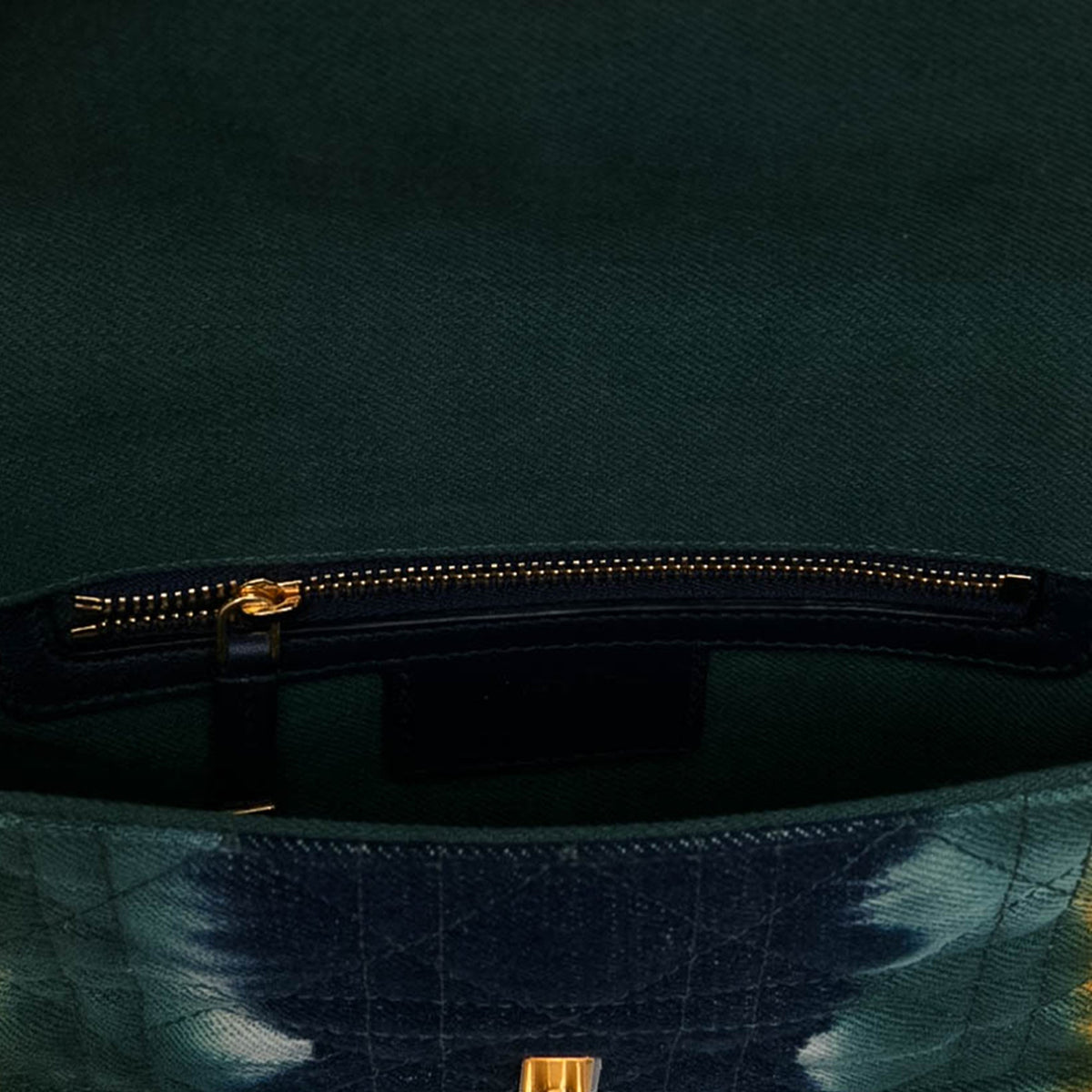 Dior Small Denim Cannage Tie Dye Caro Bag — Green