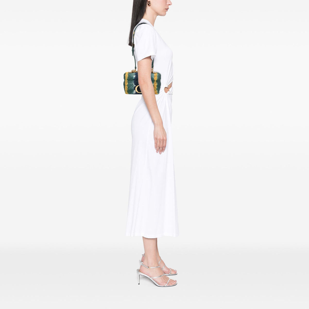 Dior Small Denim Cannage Tie Dye Caro Bag — Green