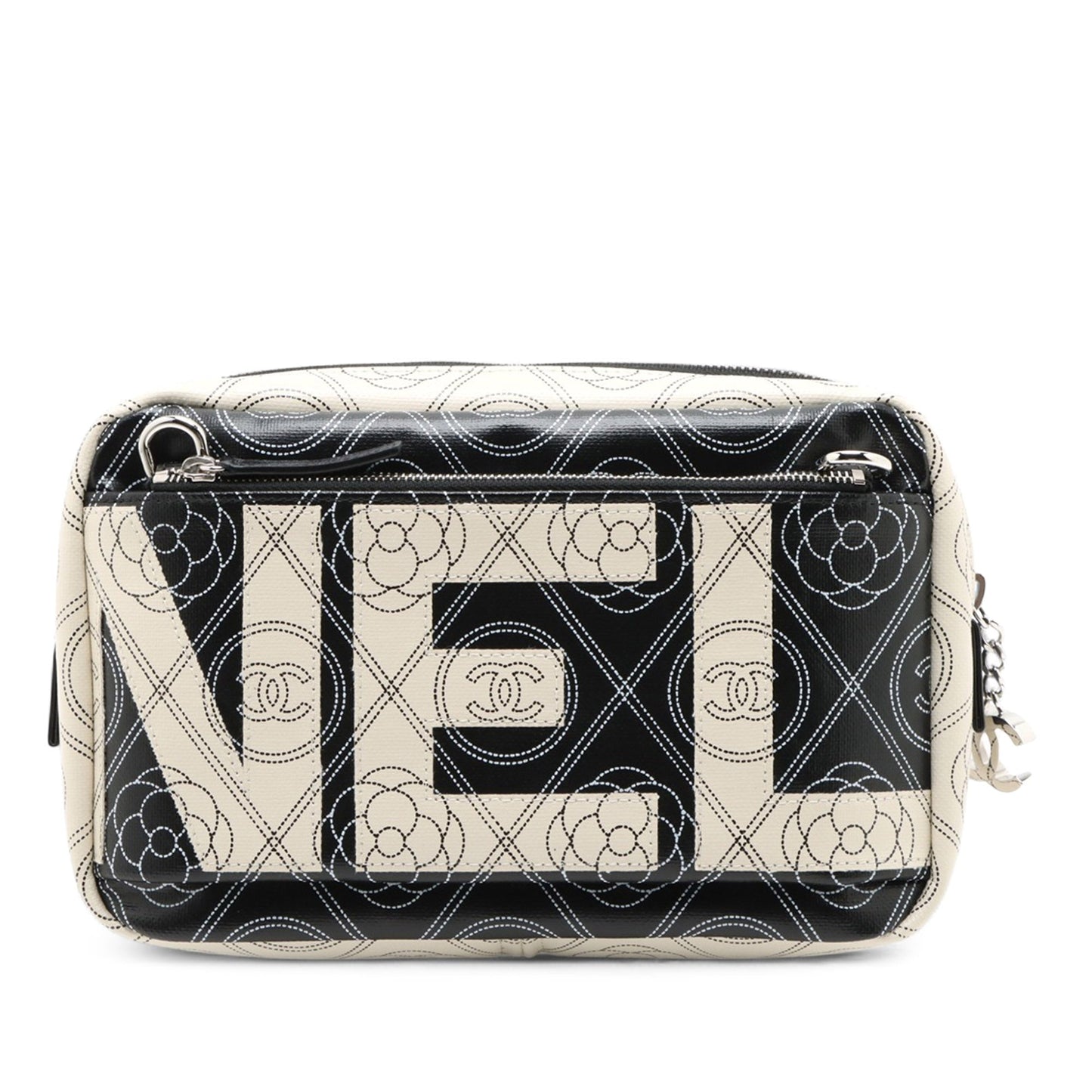Chanel Coated Canvas Camellia Logo Camera Bag