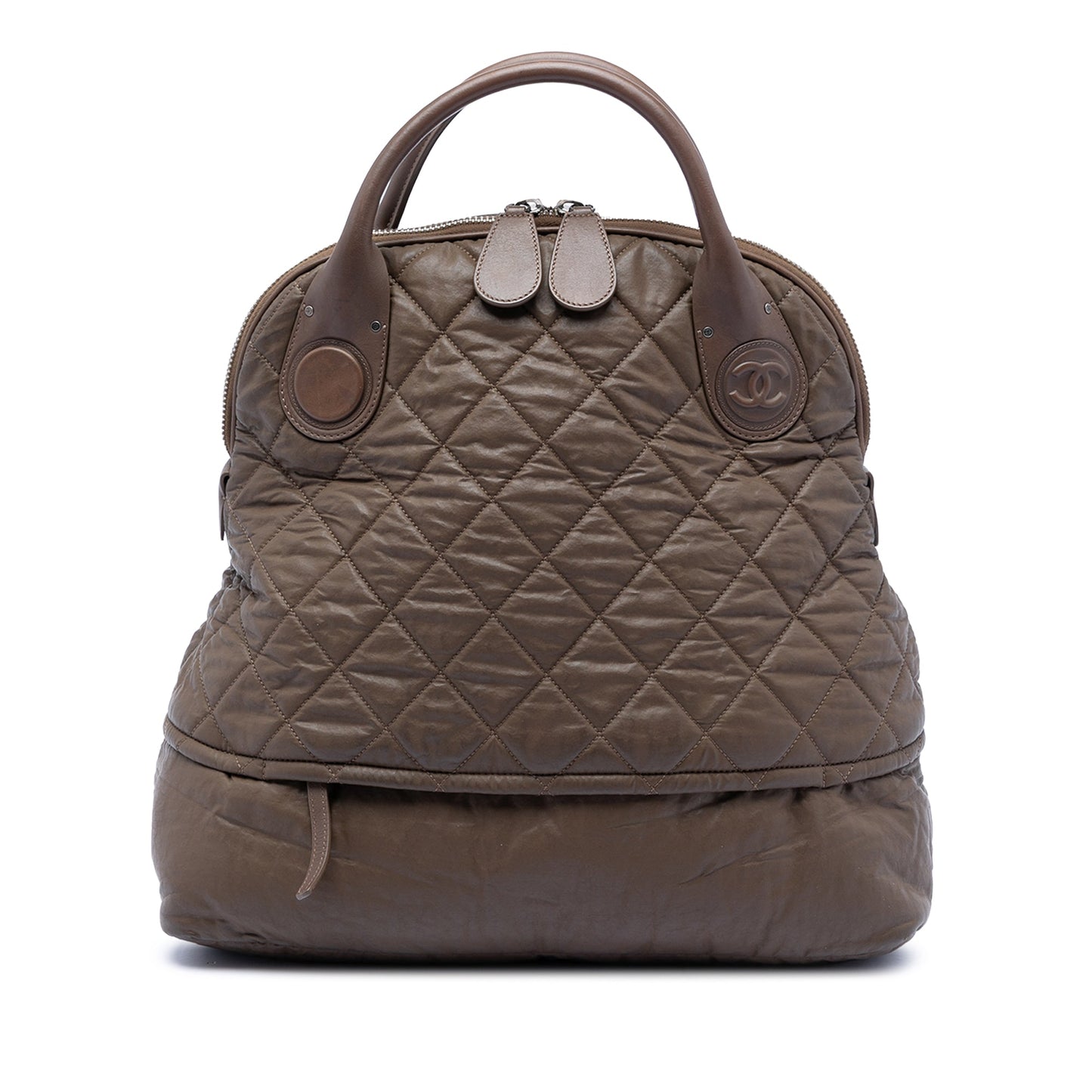Chanel Quilted Coated Canvas Expandable Zip Travel Bag