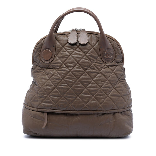 Chanel Quilted Coated Canvas Expandable Zip Travel Bag