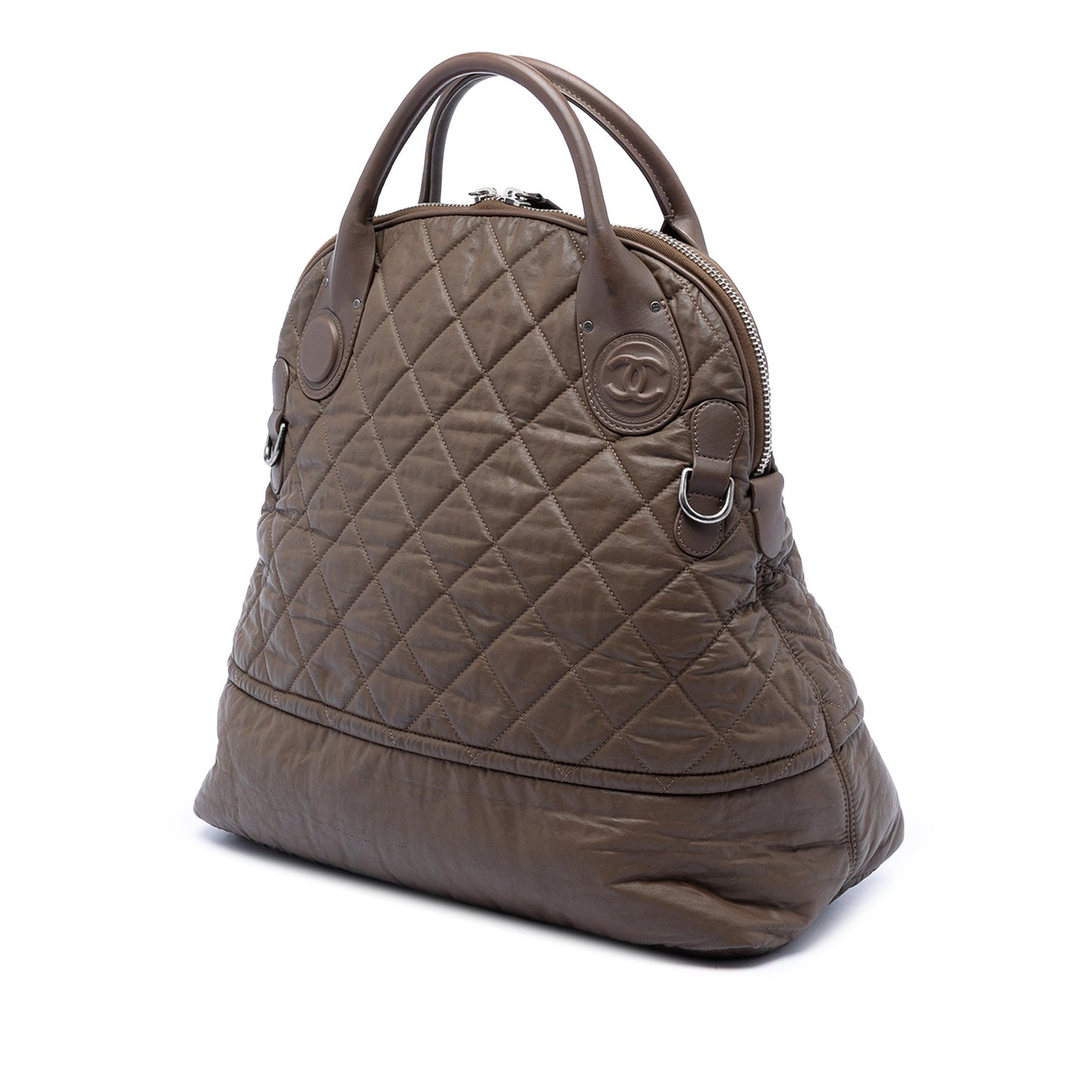 Chanel Quilted Coated Canvas Expandable Zip Travel Bag