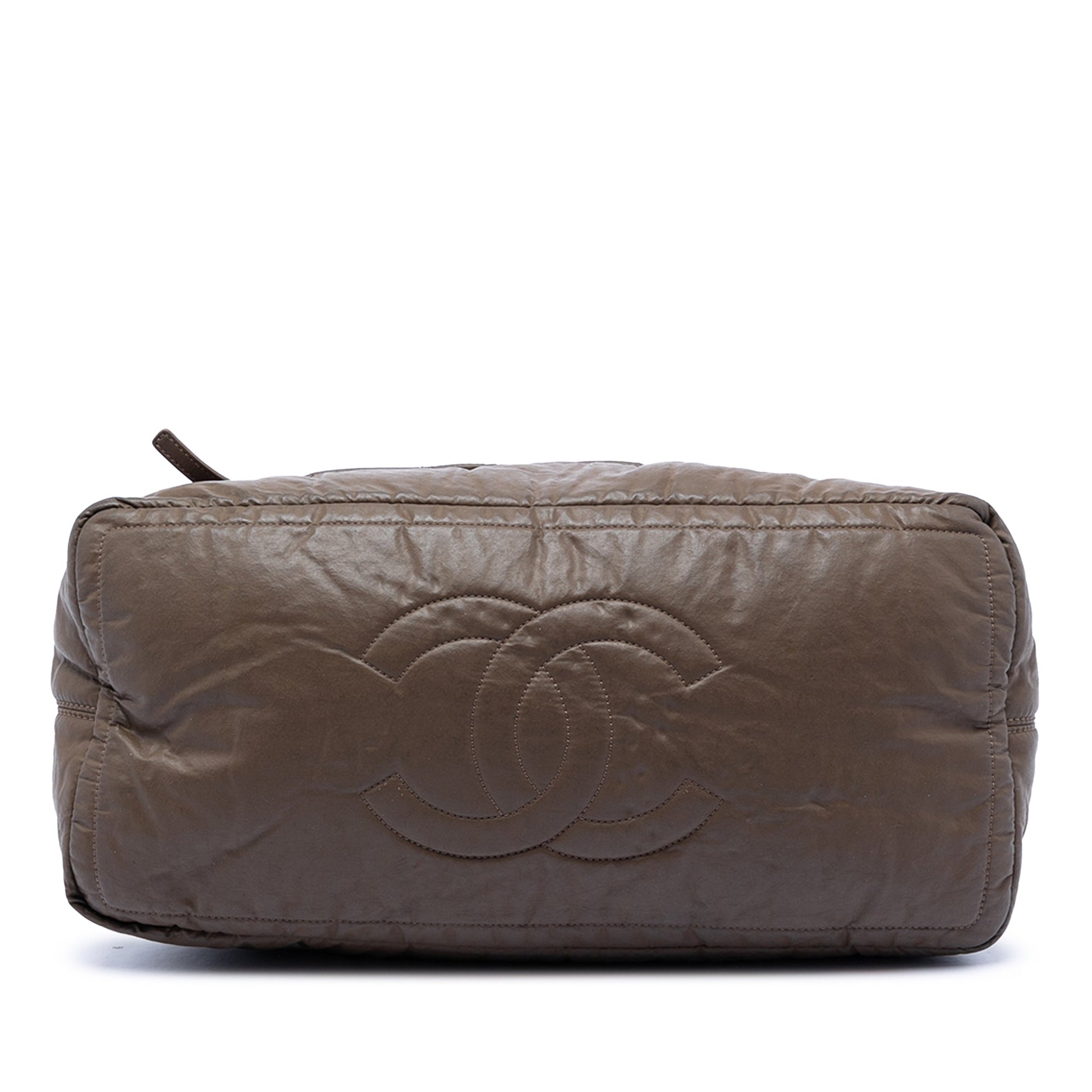 Chanel Quilted Coated Canvas Expandable Zip Travel Bag