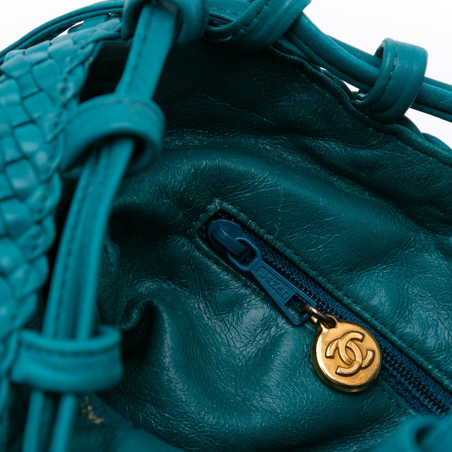 Chanel Woven Lambskin Drawstring Pouch