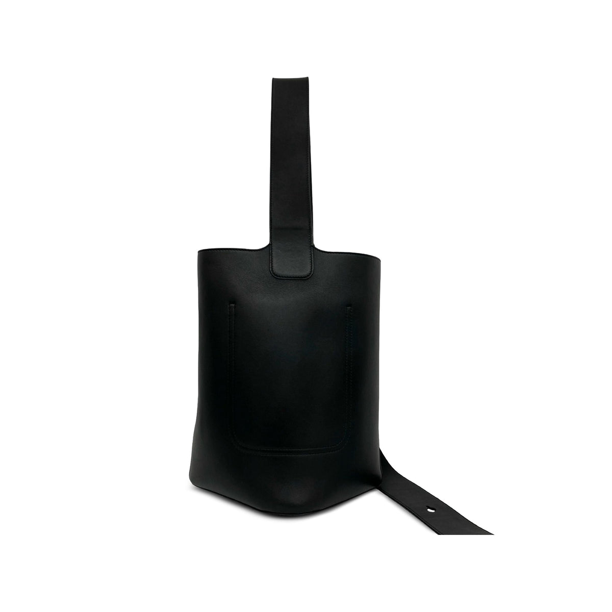 LOEWE Mini Calfskin Pebble Bucket Bag — Black