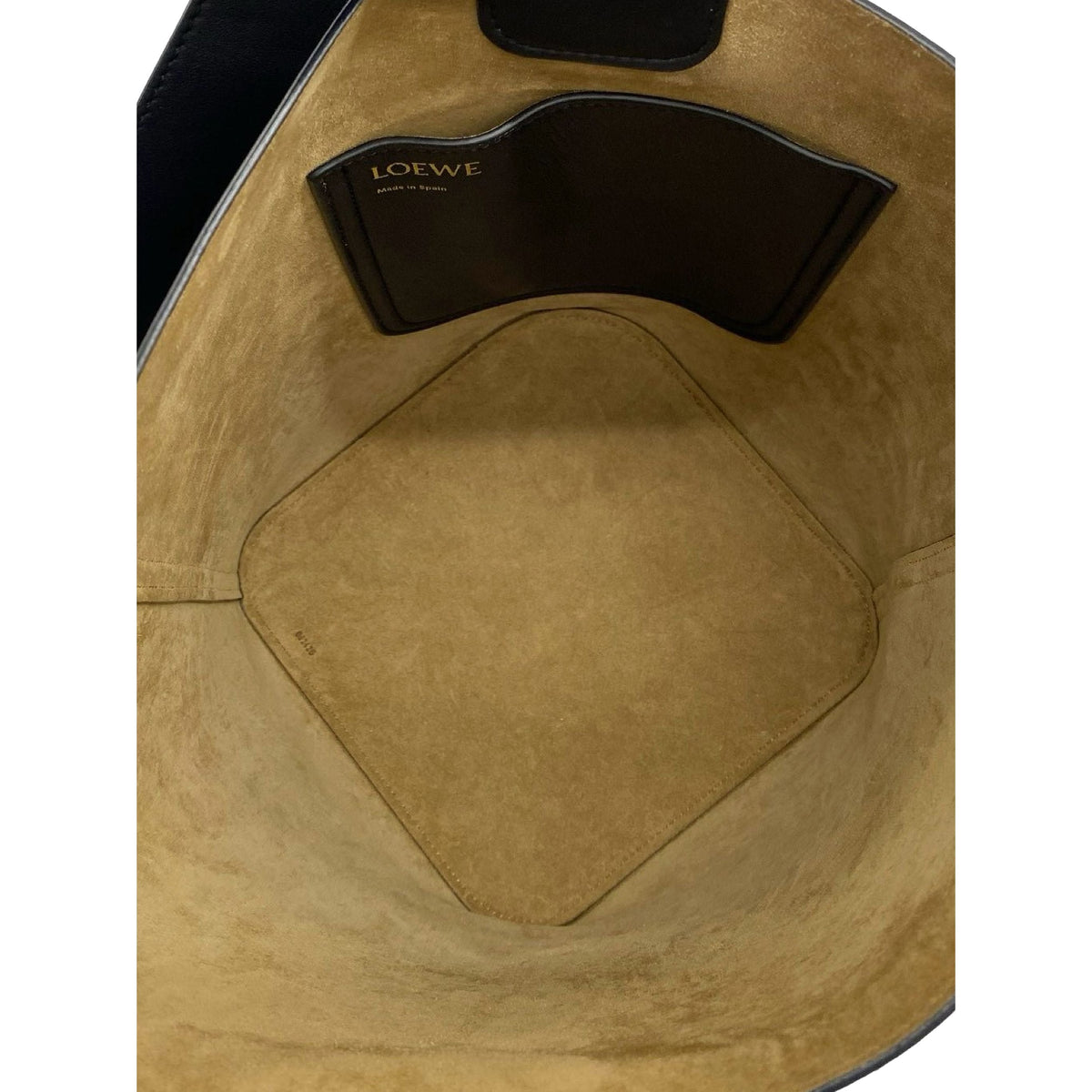 LOEWE Mini Calfskin Pebble Bucket Bag — Black