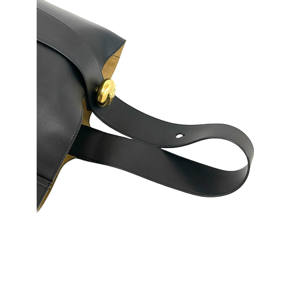 LOEWE Mini Calfskin Pebble Bucket Bag — Black