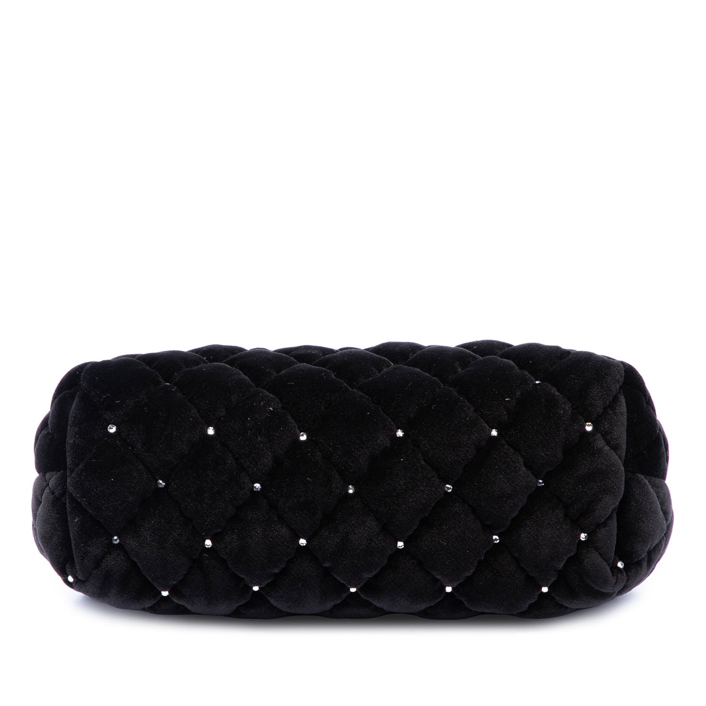 Chanel CC Quilted Velvet Crystal Wristlet Clutch
