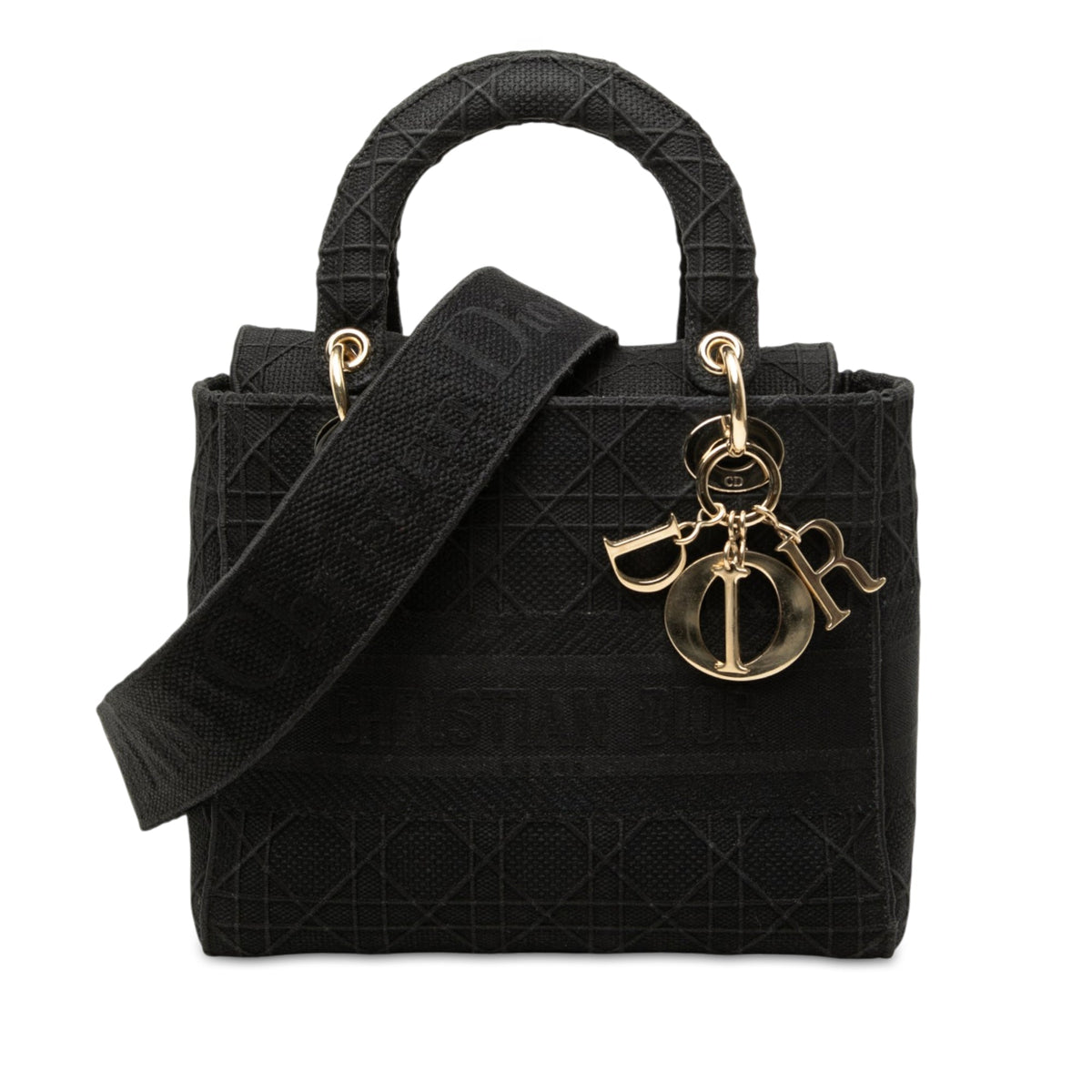 Dior Medium Embroidered Canvas Cannage Lady D Lite