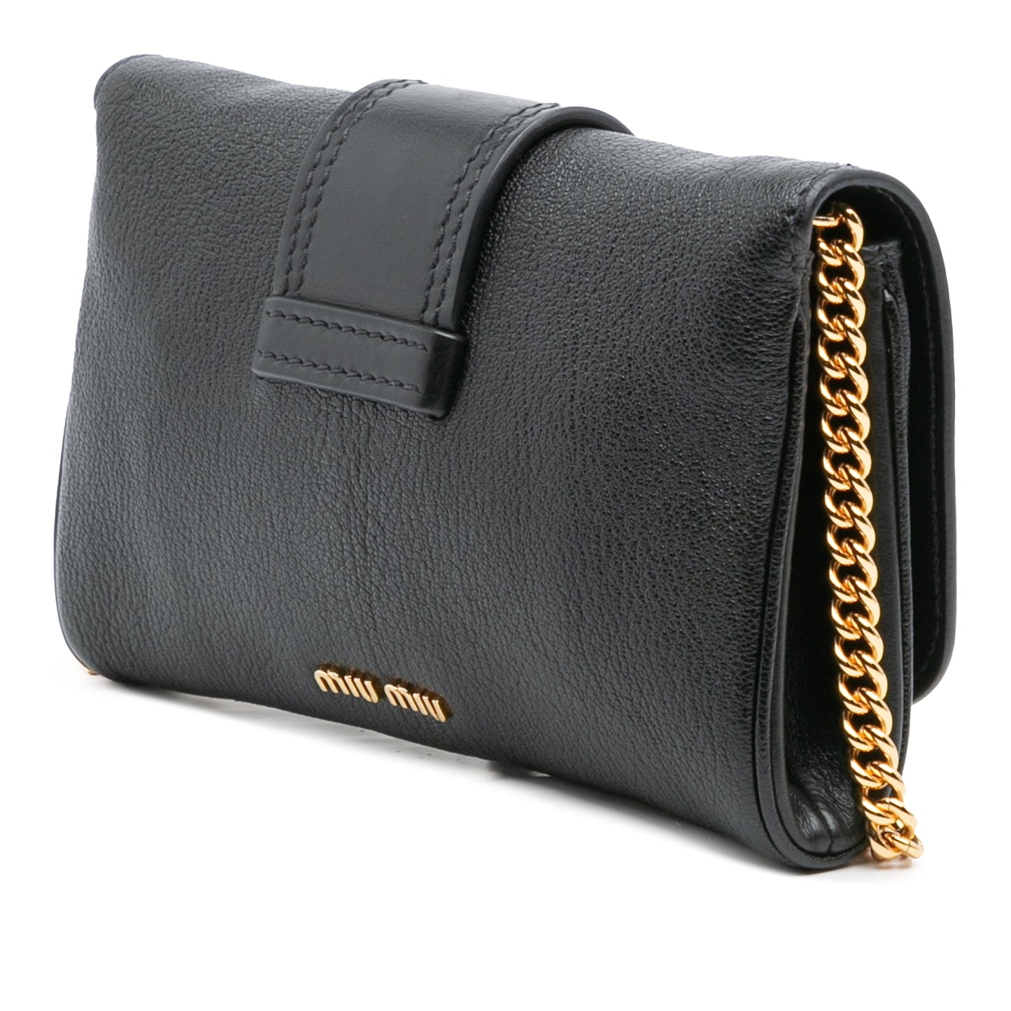 Miu Miu Leather Crystal Embellished Crossbody