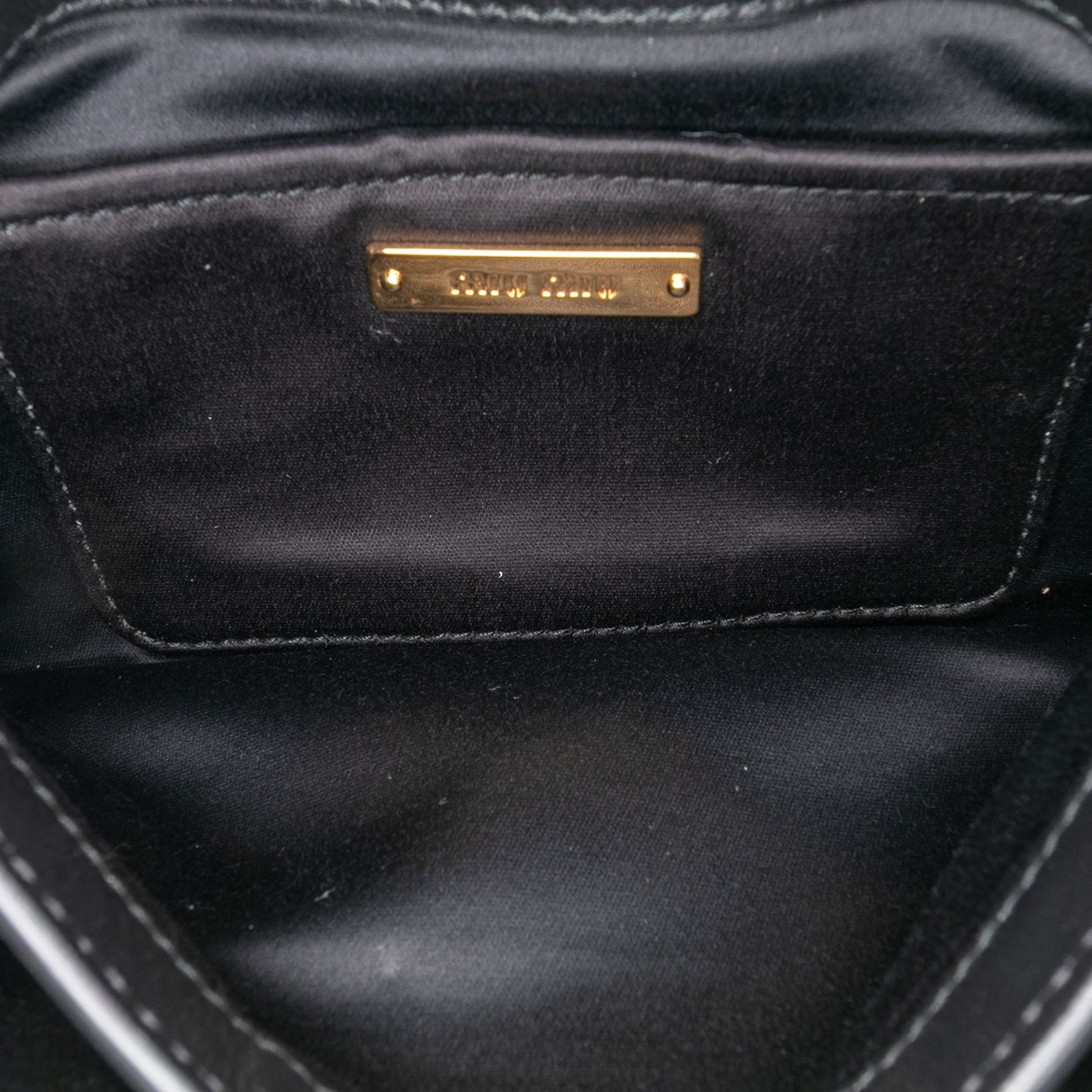 Miu Miu Leather Crystal Embellished Crossbody
