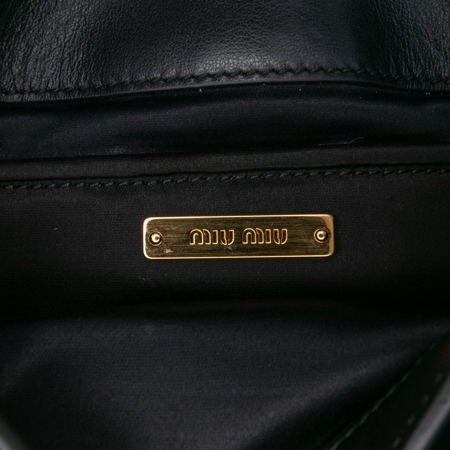 Miu Miu Leather Crystal Embellished Crossbody
