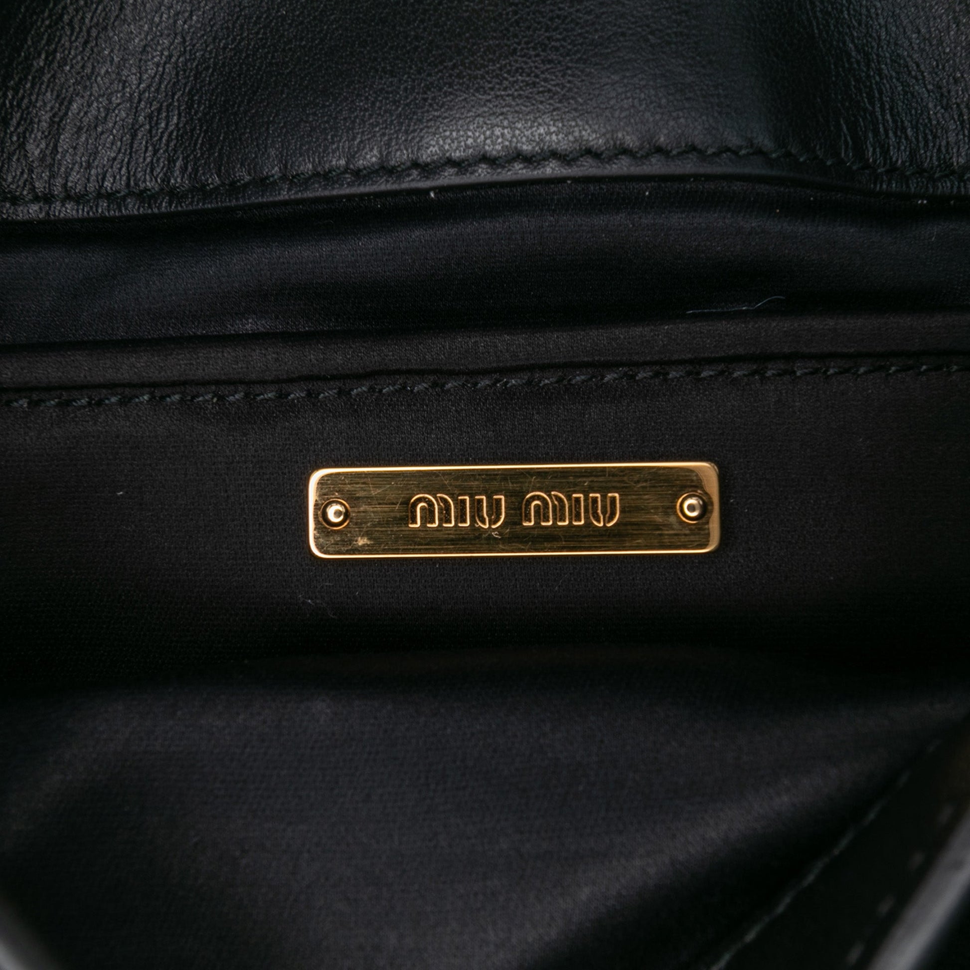 Miu Miu Leather Crystal Embellished Crossbody