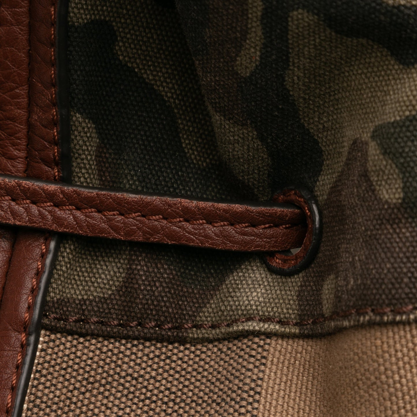 Burberry Mega Check Canvas Camouflage Susanna Tassel Bucket Bag