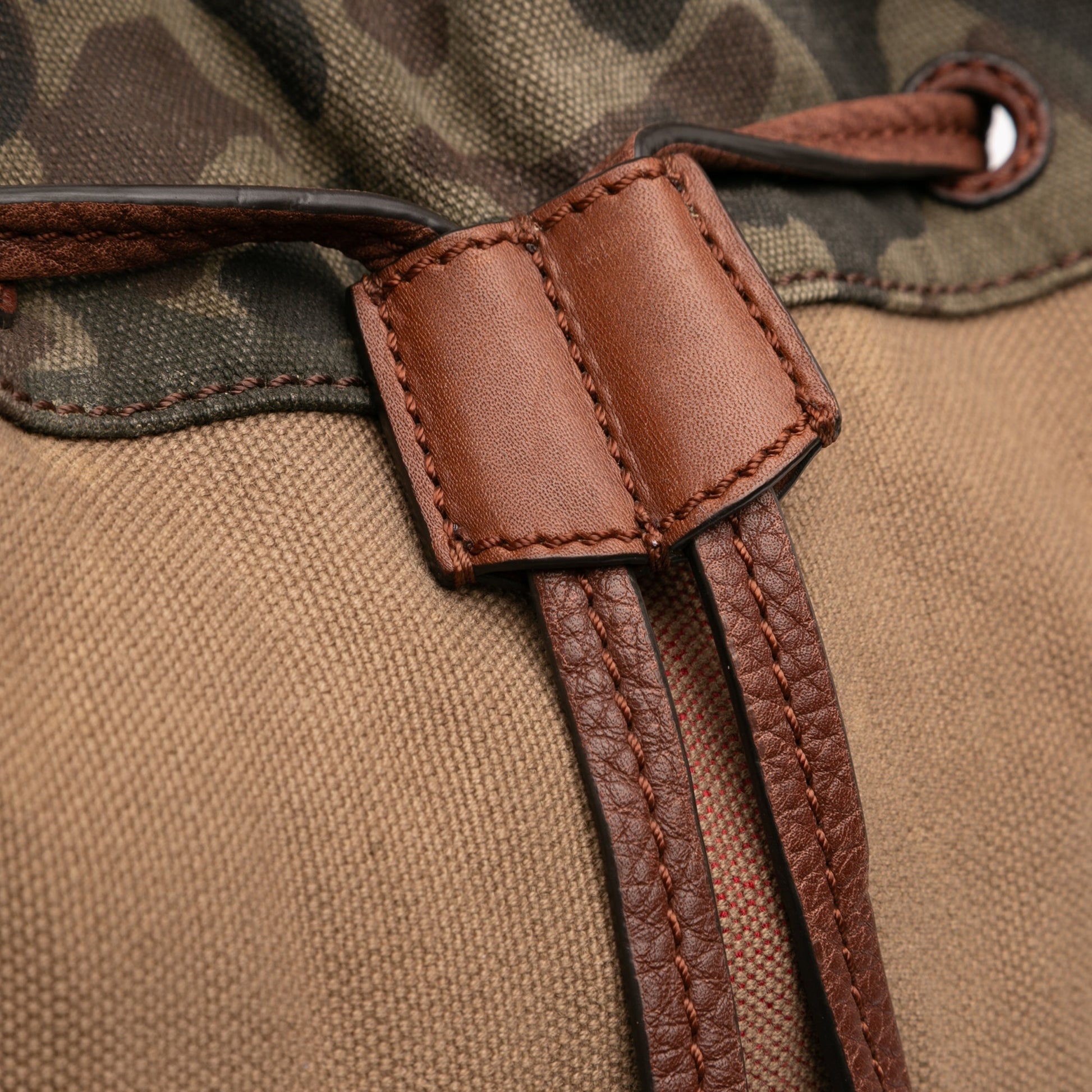 Burberry Mega Check Canvas Camouflage Susanna Tassel Bucket Bag