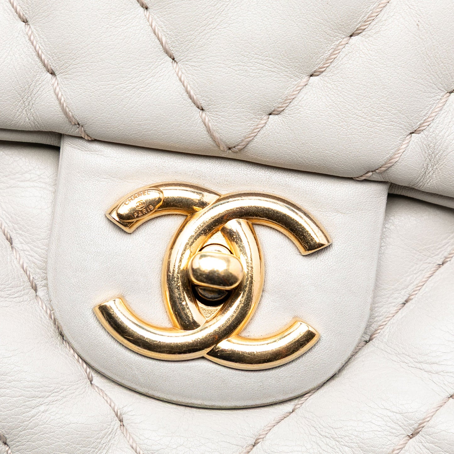 Chanel Jumbo Chevron Calfskin Surpique Flap