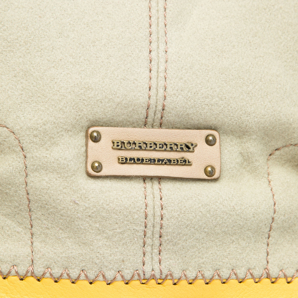 Burberry Leather Trimmed Canvas Tote
