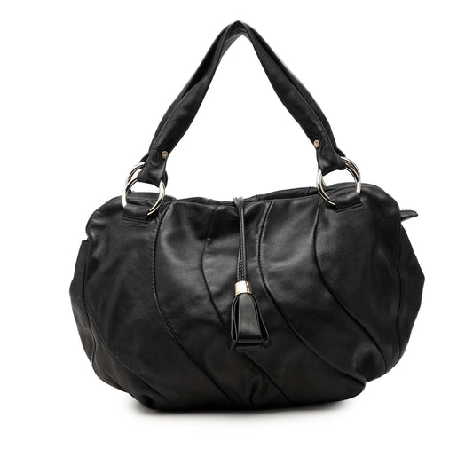 Celine Calfskin Pleated Bittersweet Hobo