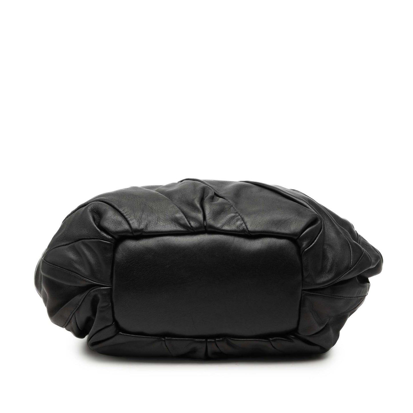 Celine Calfskin Pleated Bittersweet Hobo