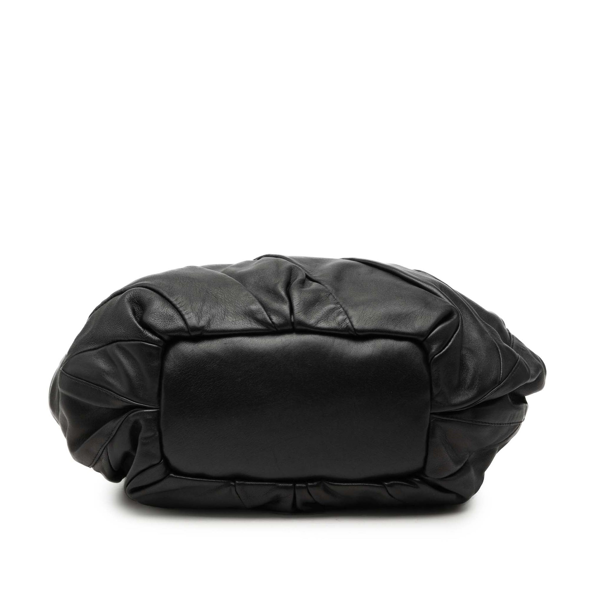 Celine Calfskin Pleated Bittersweet Hobo