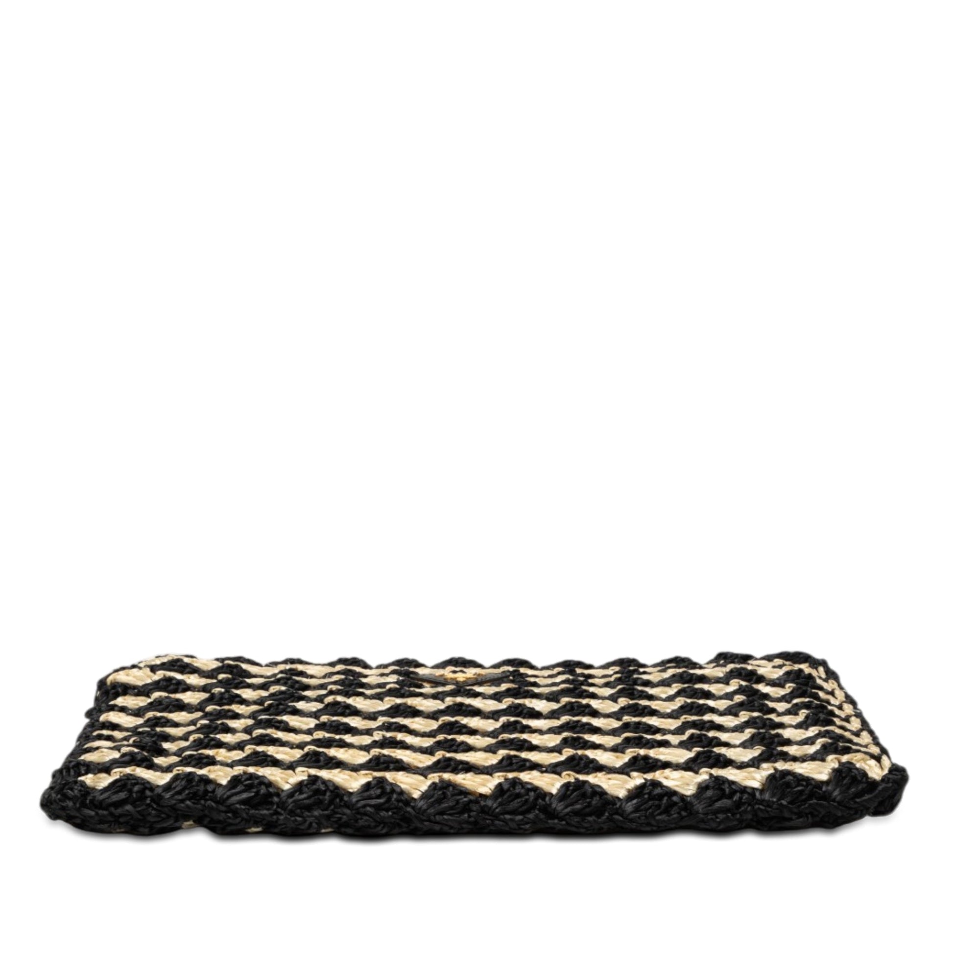 Prada Raffia Crochet Clutch