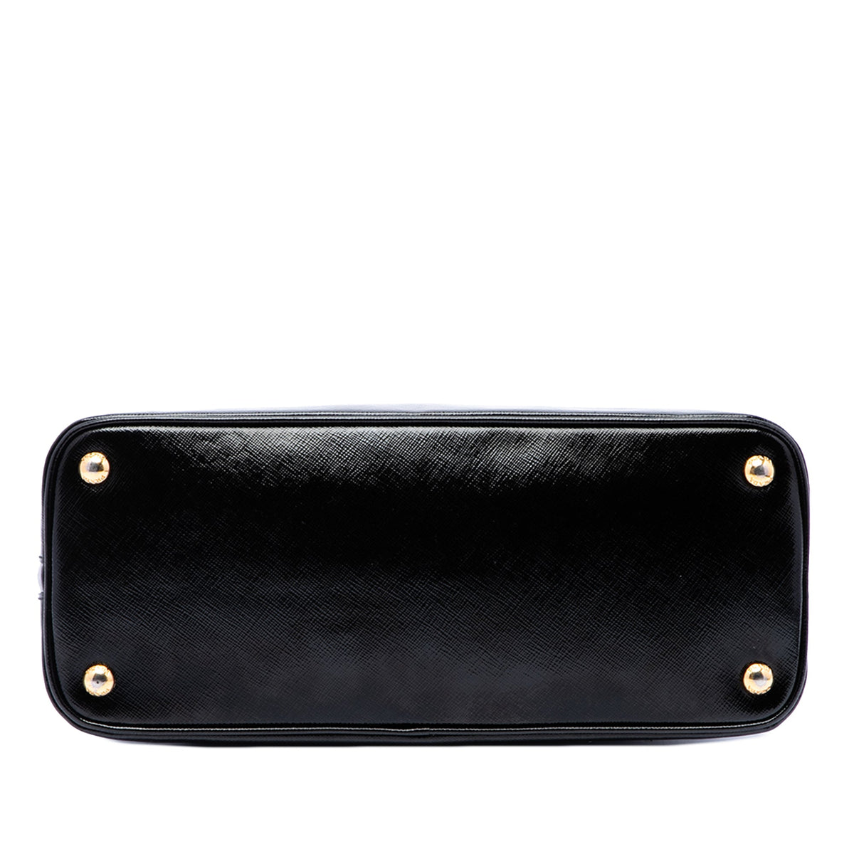 Prada Medium Saffiano Vernice Promenade Satchel — Black