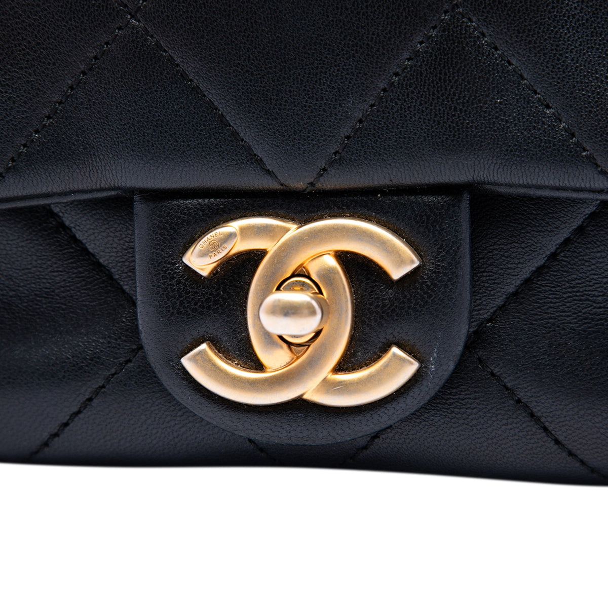 Chanel Mini Quilted Lambskin In The Loop Flap — Black