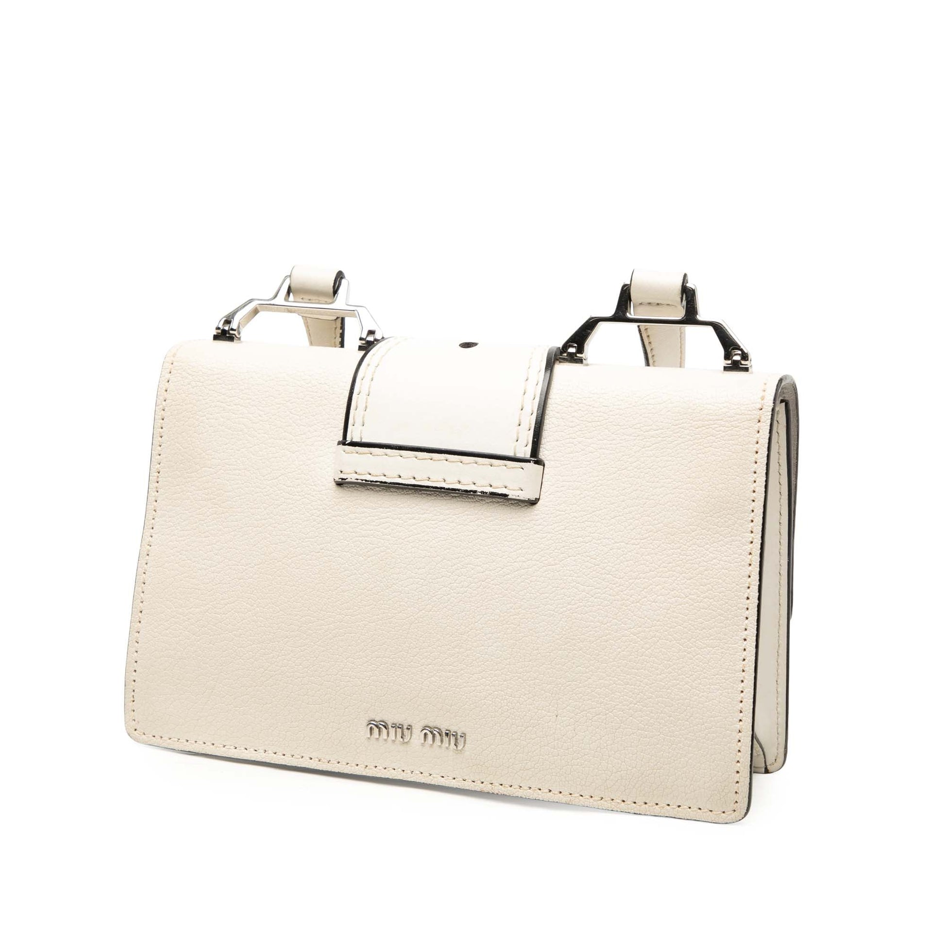 Miu Miu Goatskin Madras Soft Calf Crystal Embellished Crossbody