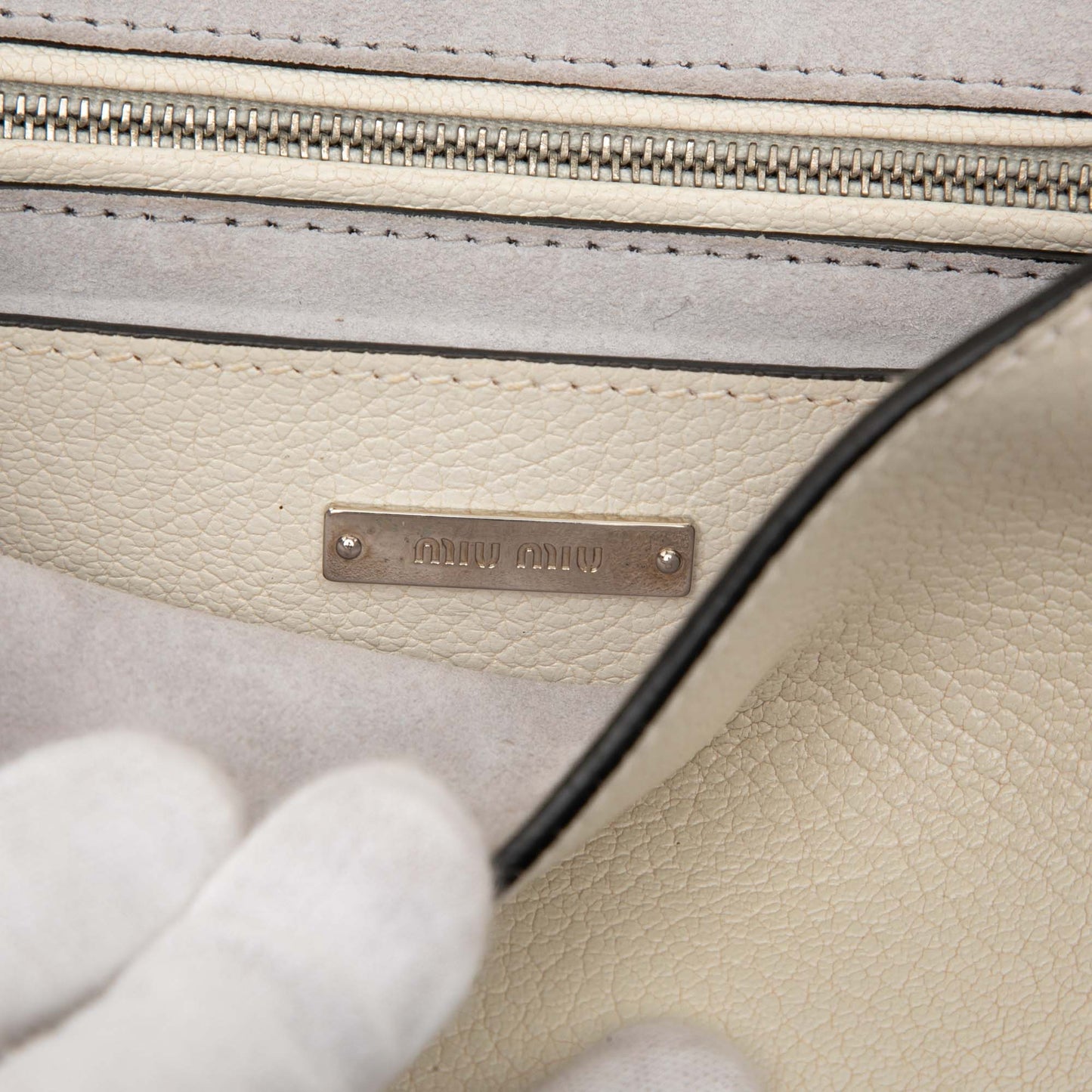 Miu Miu Goatskin Madras Soft Calf Crystal Embellished Crossbody