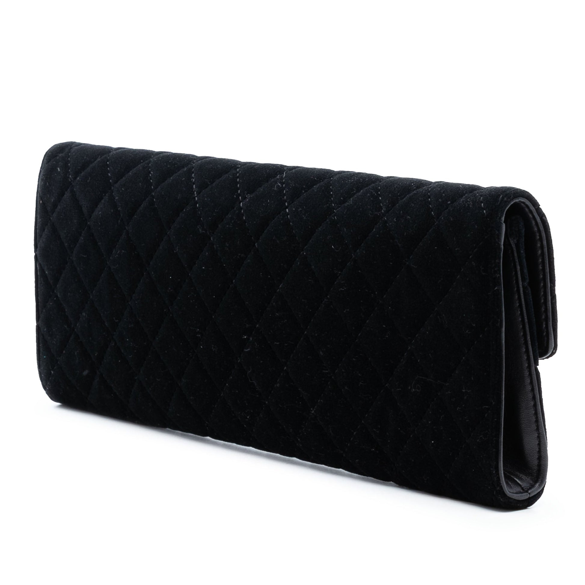 Chanel Paris Hamburg Quilted Velvet Clutch