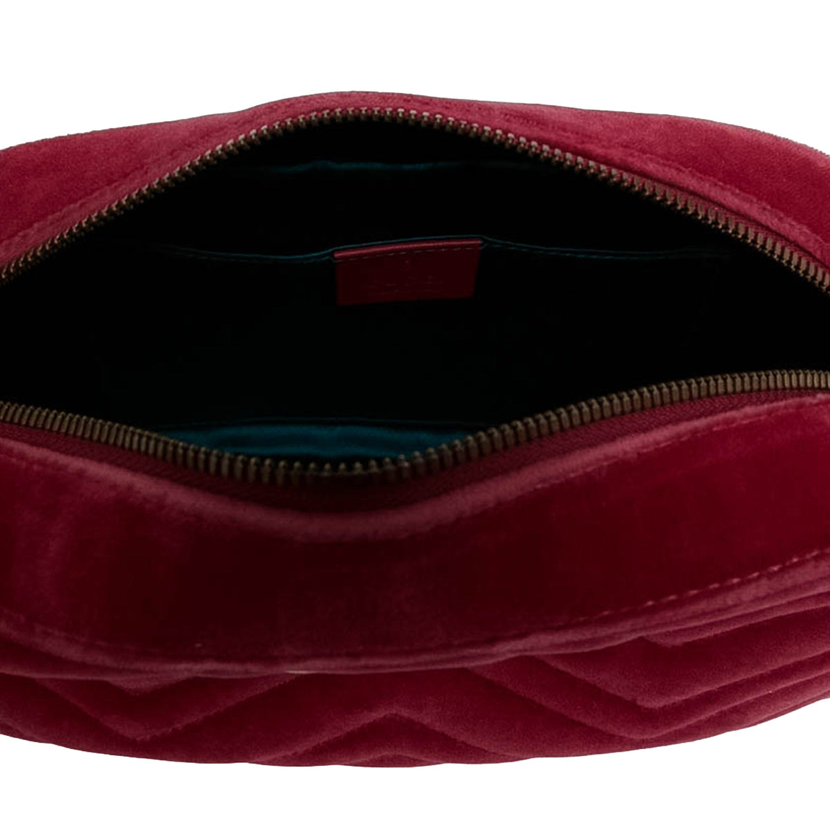 Gucci Small GG Marmont Matelasse Velvet Crossbody — Red
