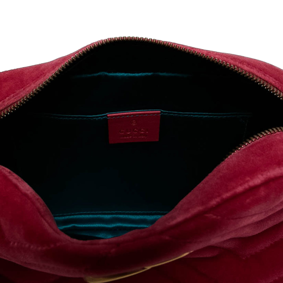 Gucci Small GG Marmont Matelasse Velvet Crossbody — Red