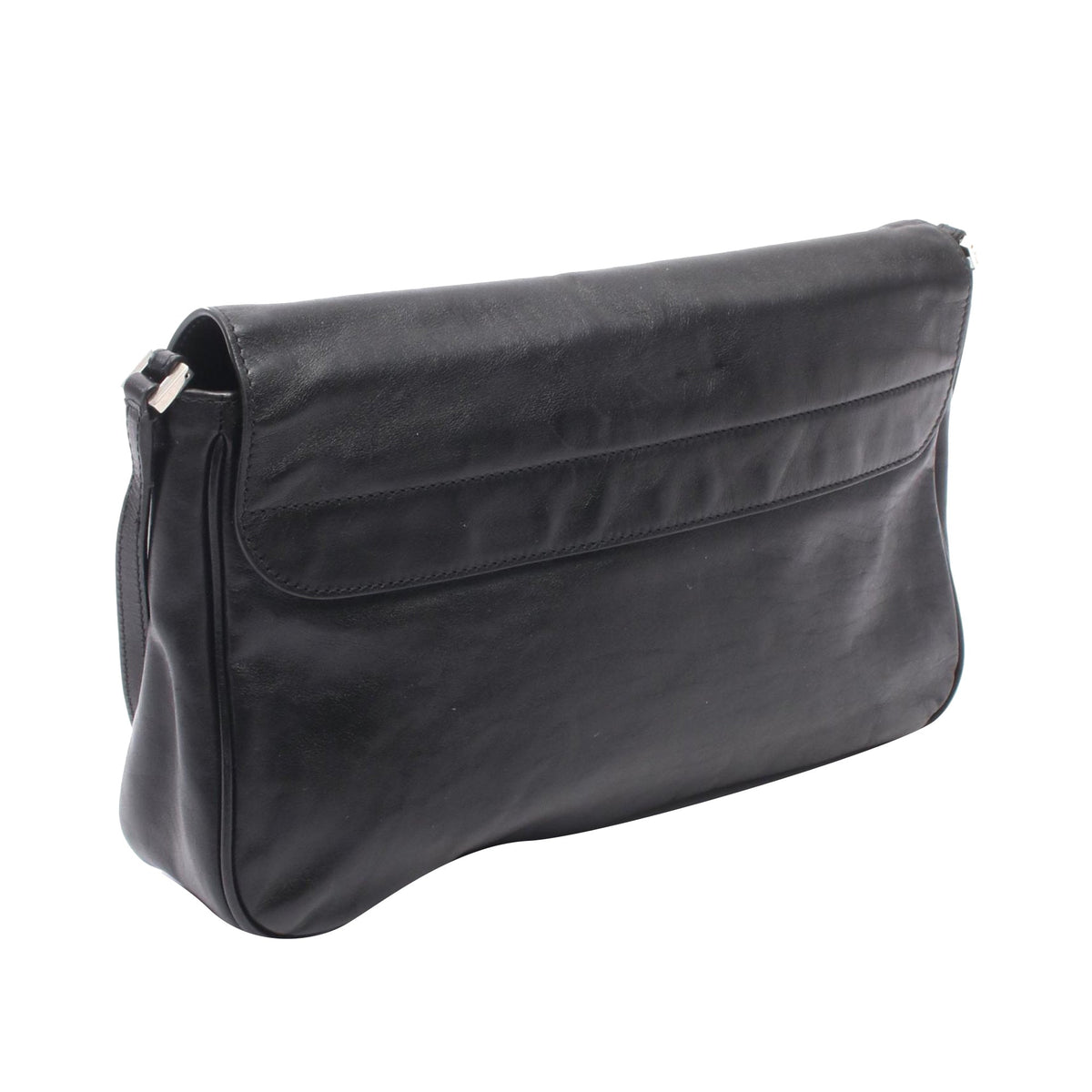 Balenciaga Medium Leather Grungy Messenger Bag — Black