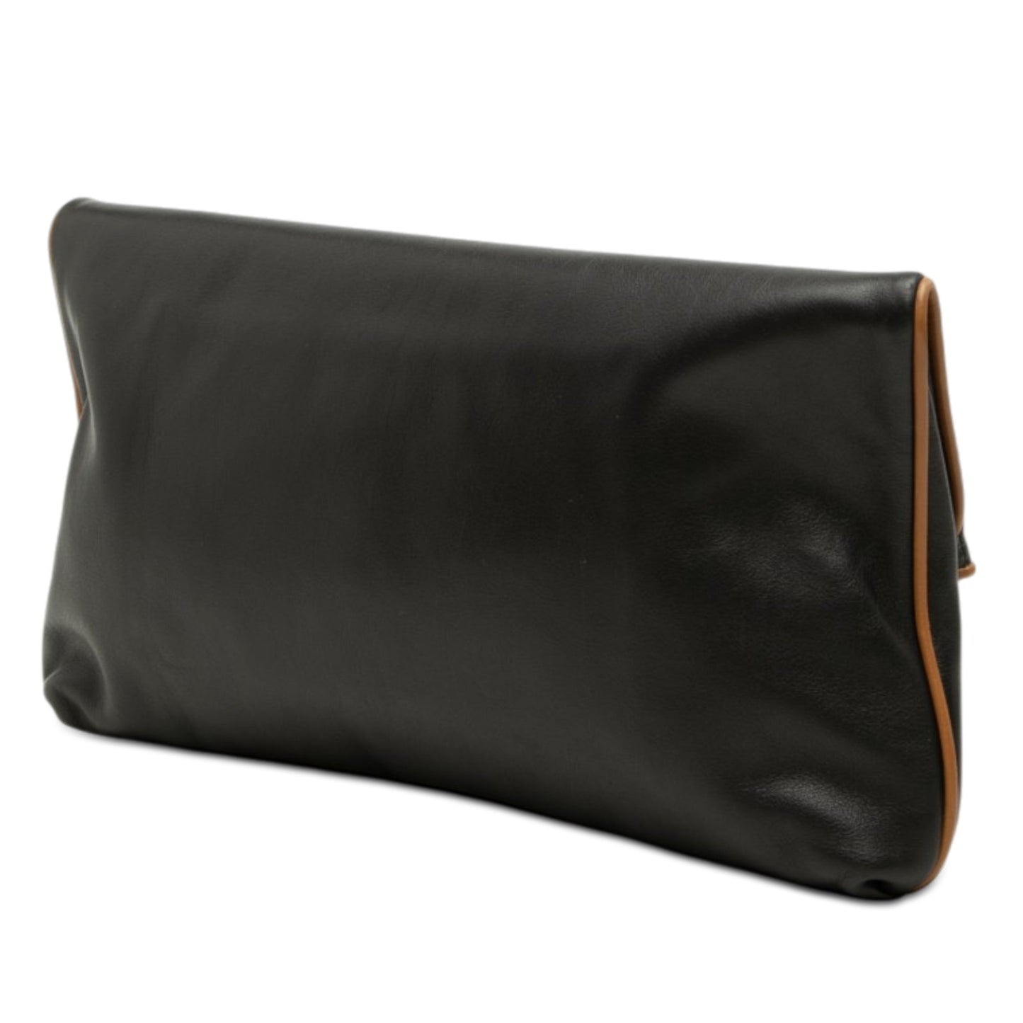 Celine Leather Triomphe Foldover Clutch