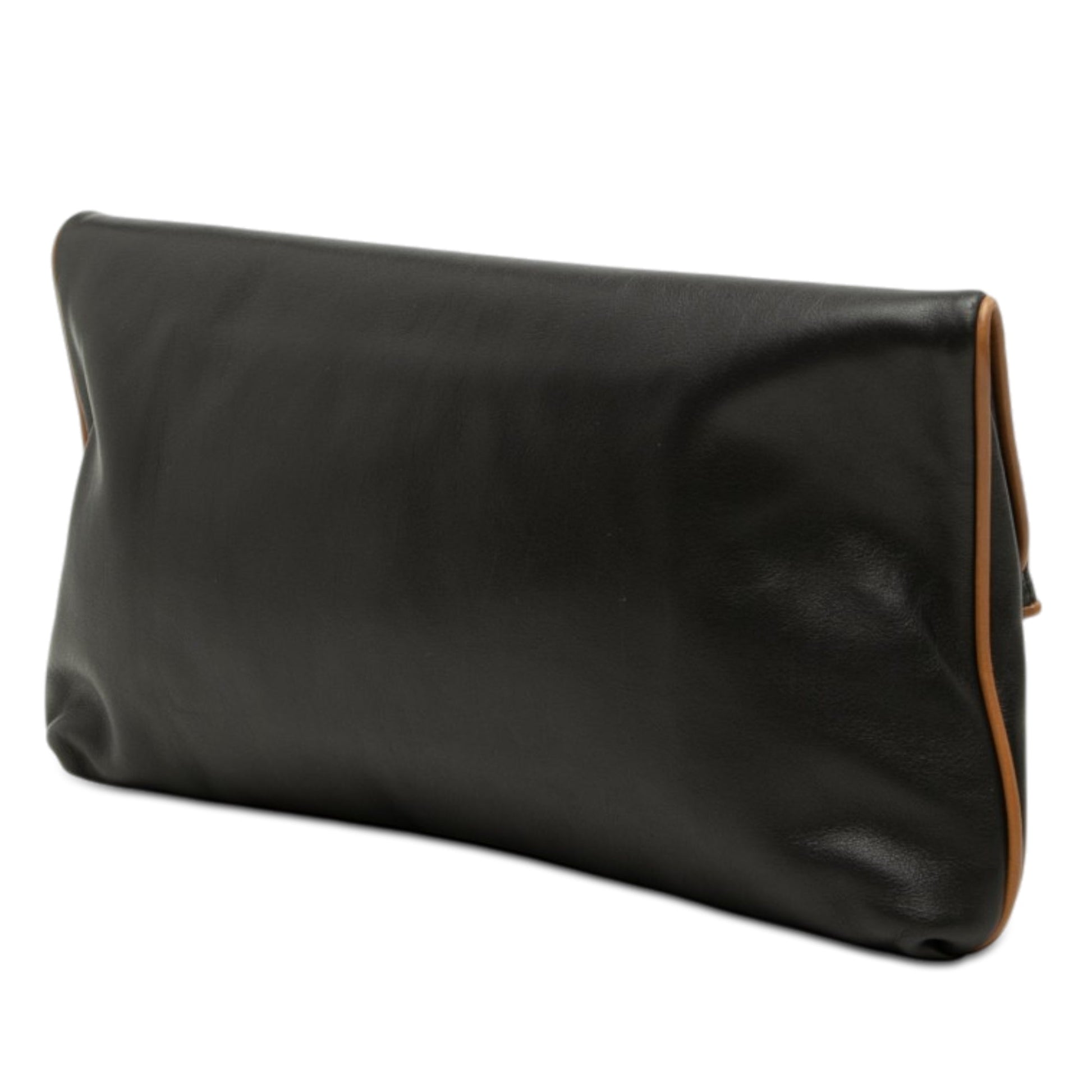 Celine Leather Triomphe Foldover Clutch