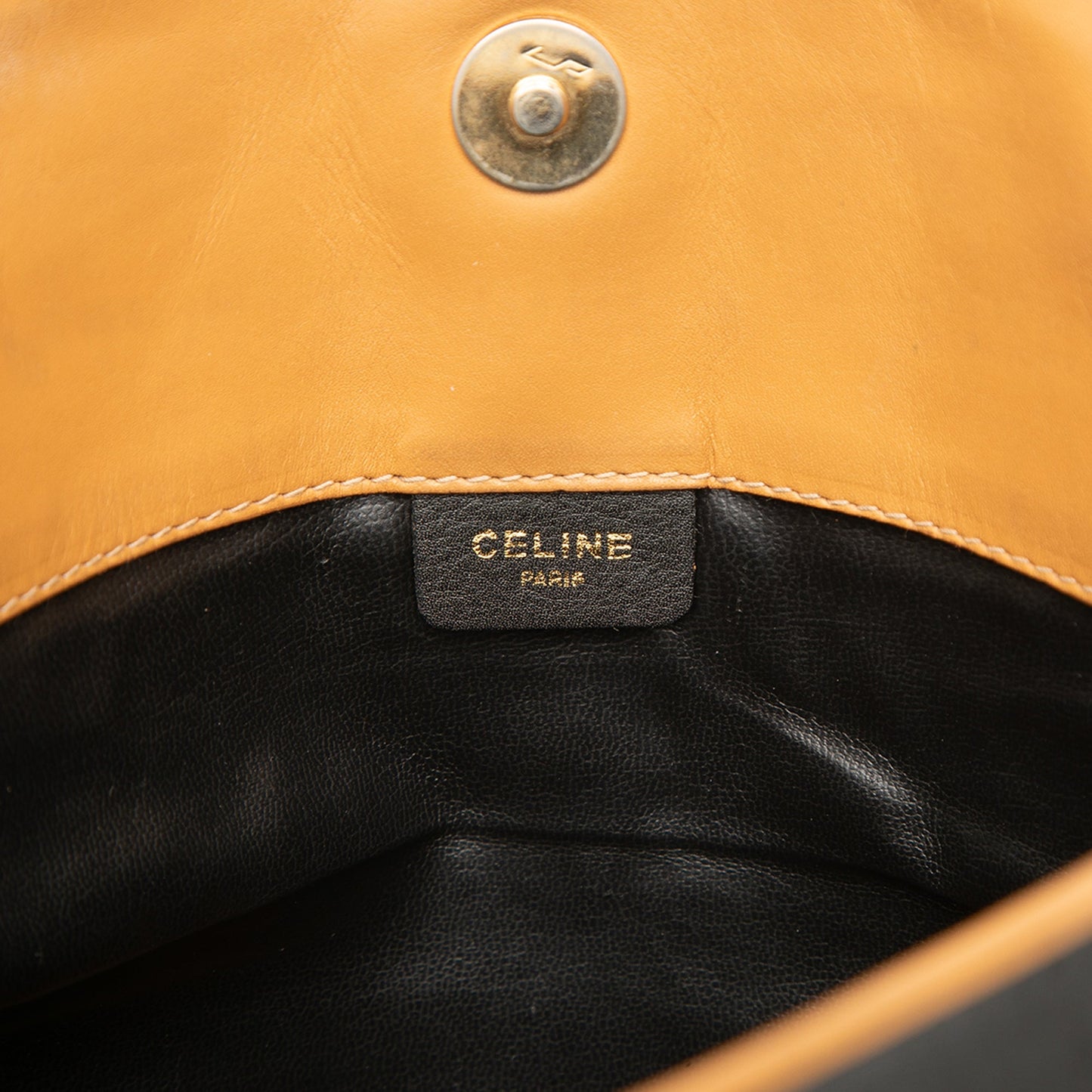 Celine Leather Triomphe Foldover Clutch