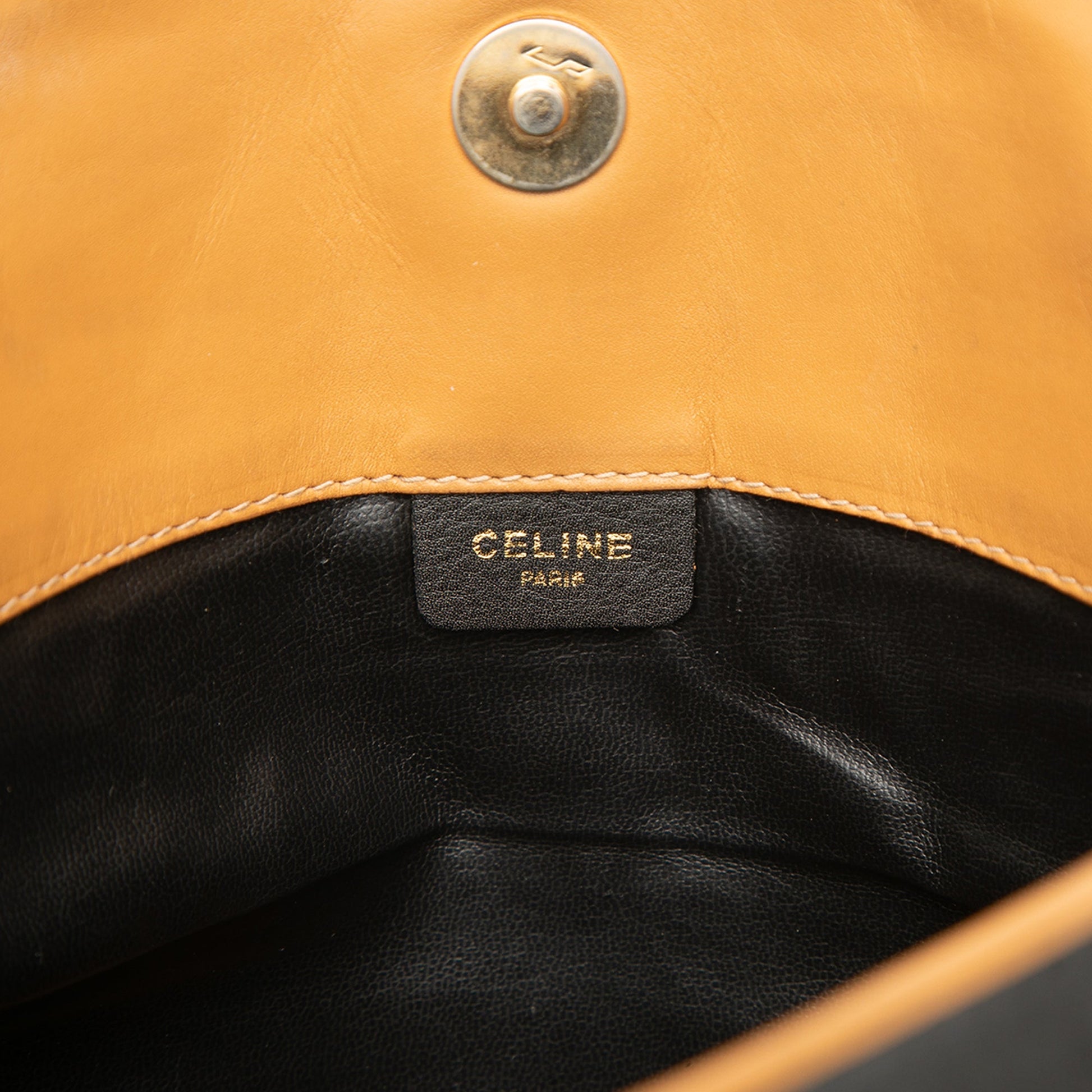 Celine Leather Triomphe Foldover Clutch