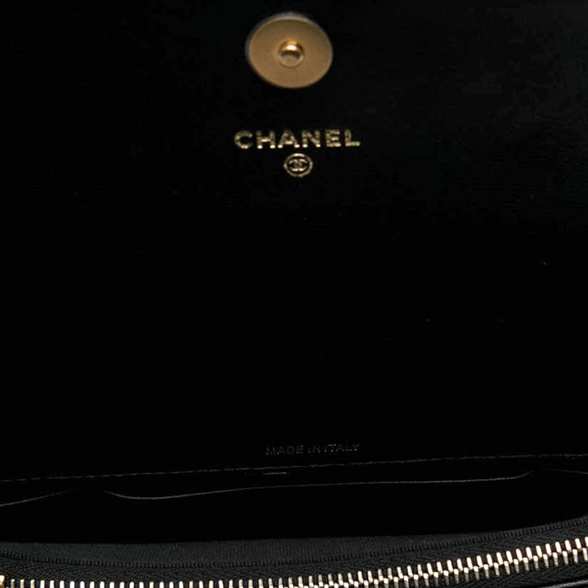 Chanel CC Quilted Lambskin Flap Phone Holder with Chain — Black