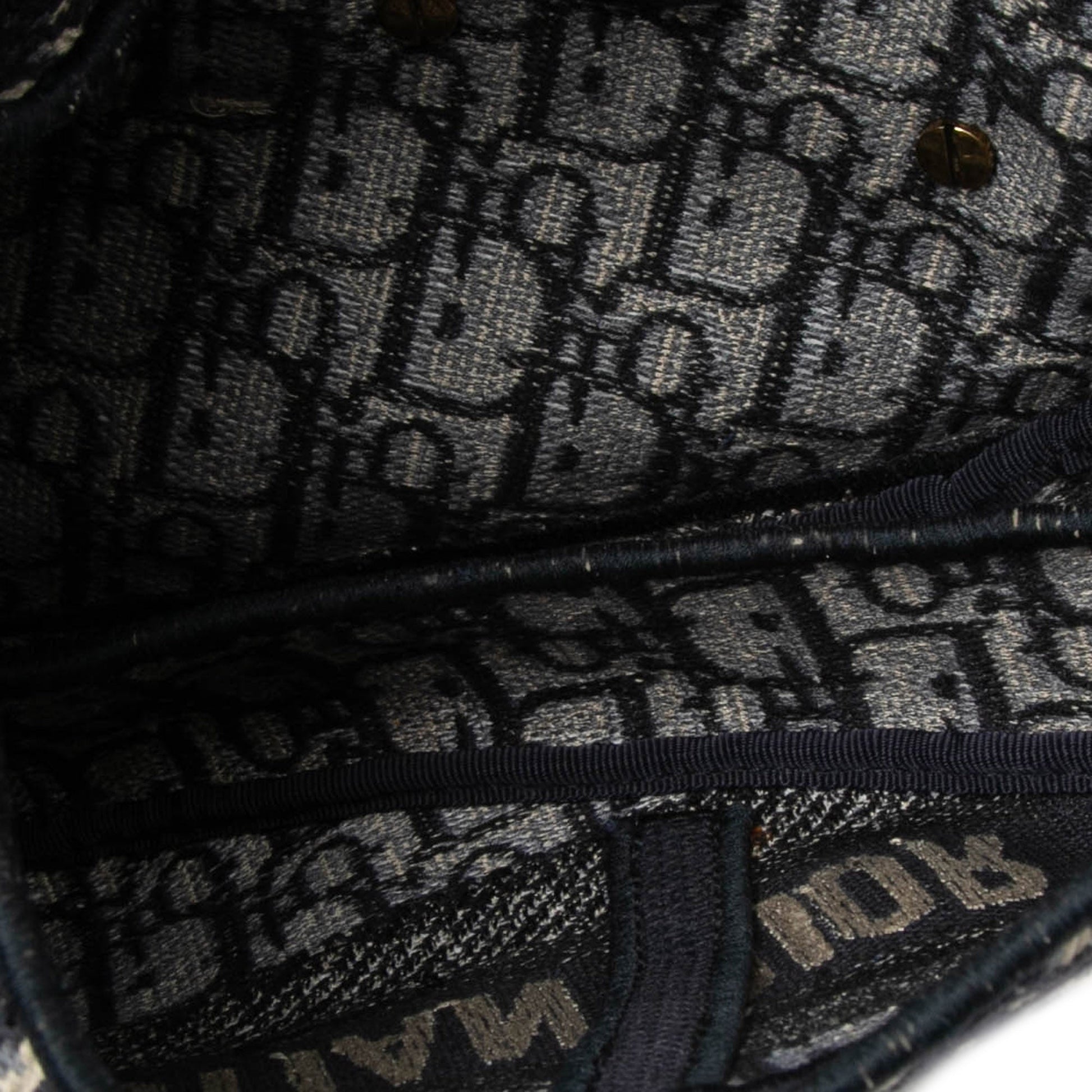 Oblique Embroidered Canvas Saddle Bag