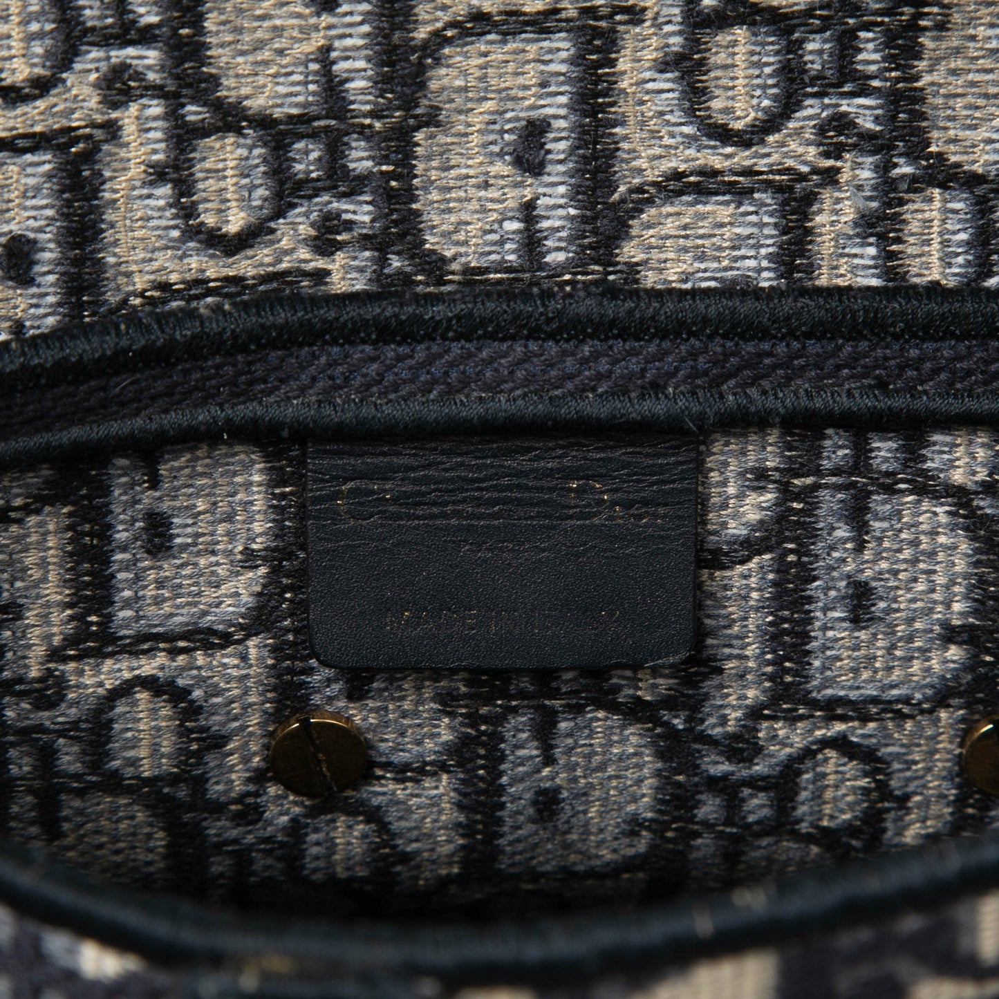 Oblique Embroidered Canvas Saddle Bag