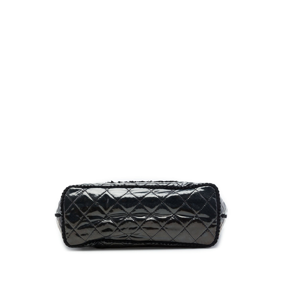 Chanel Small Quilted Tweed and PVC Funny Tote — Black
