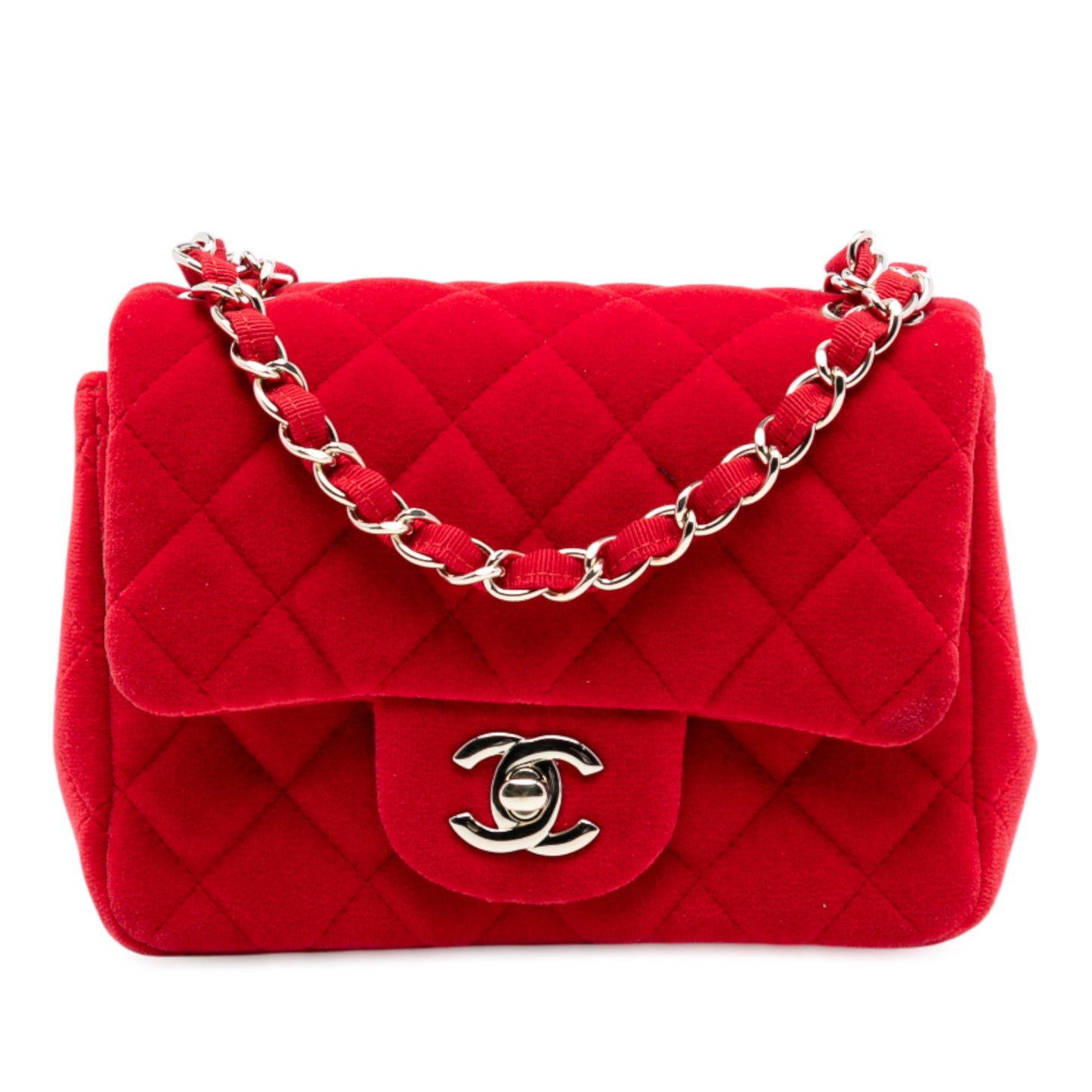 Chanel Mini Square Classic Velvet Single Flap