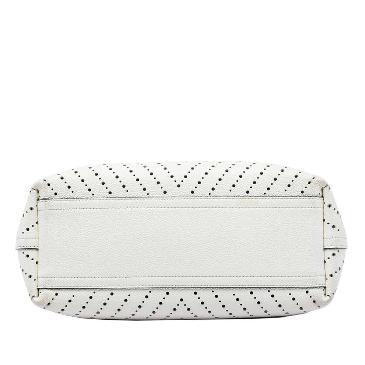 Chanel CC Perforated Chevron Caviar Shopping Tote