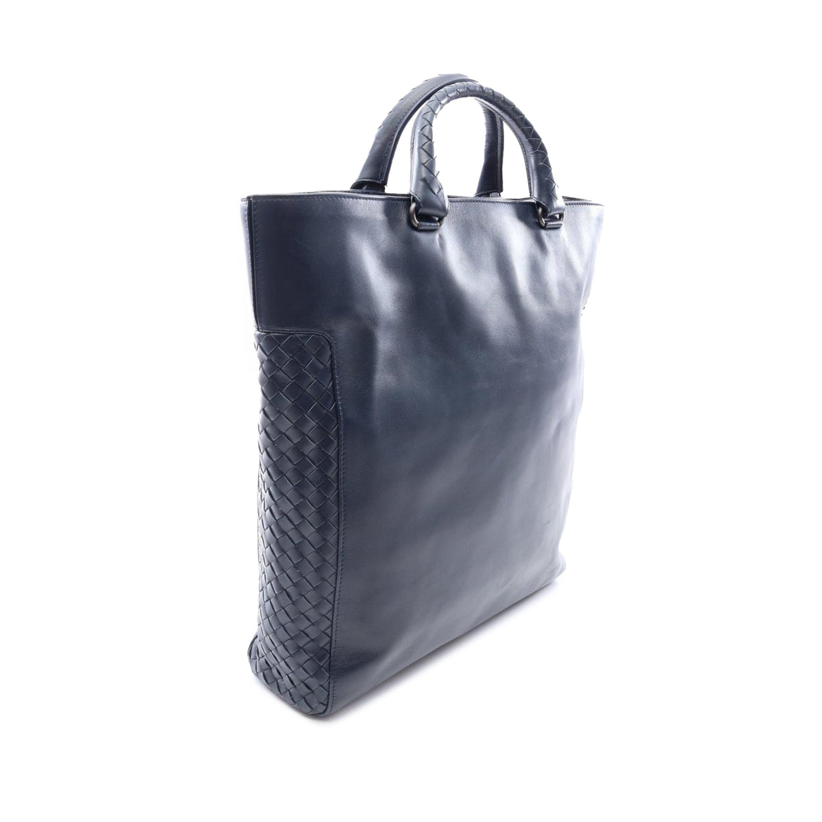 Bottega Veneta Nappa Intrecciato Satchel — Blue