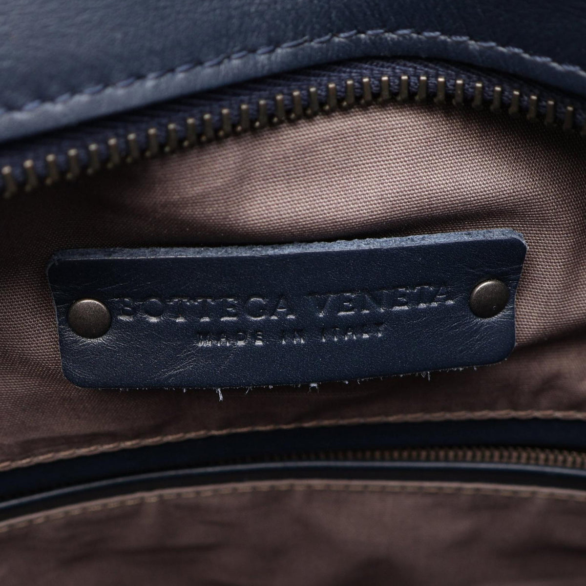 Bottega Veneta Nappa Intrecciato Satchel — Blue