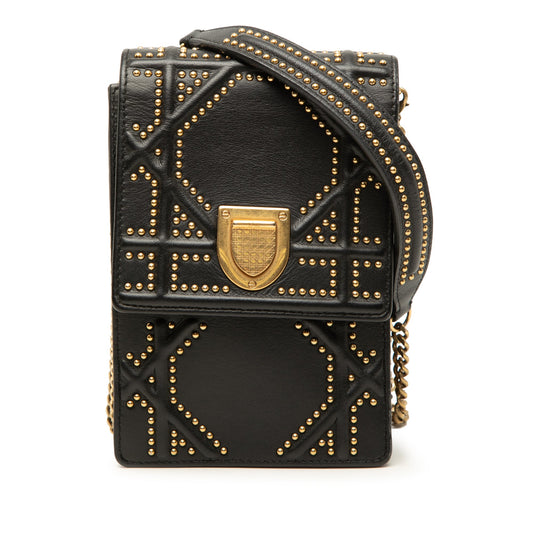 Dior Studded Leather Vertical Diorama Crossbody