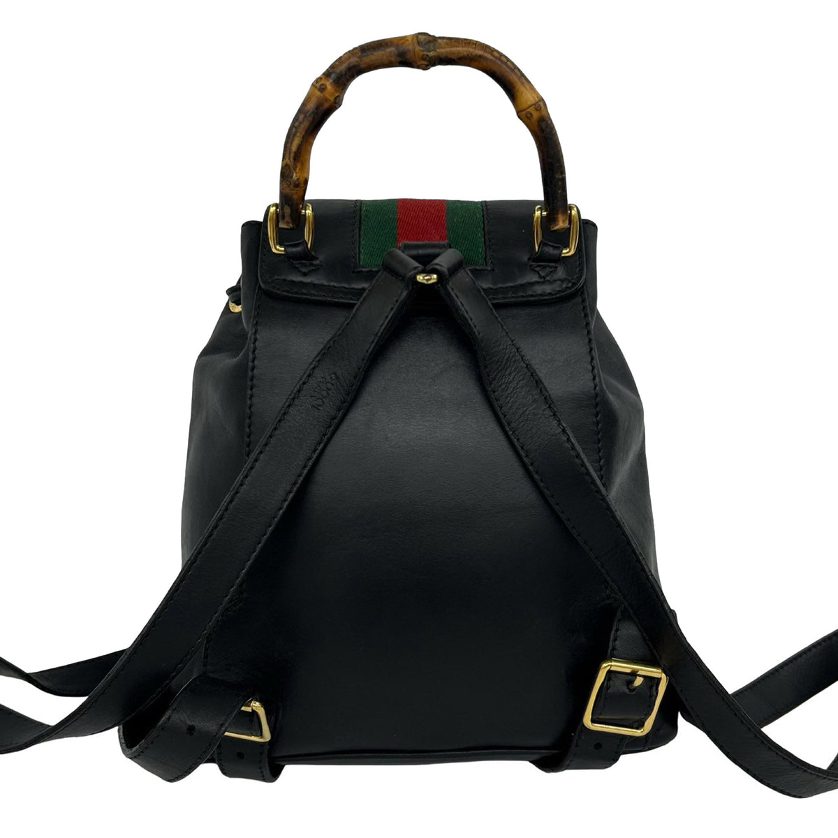 Gucci Calfskin Bamboo Web Drawstring Backpack