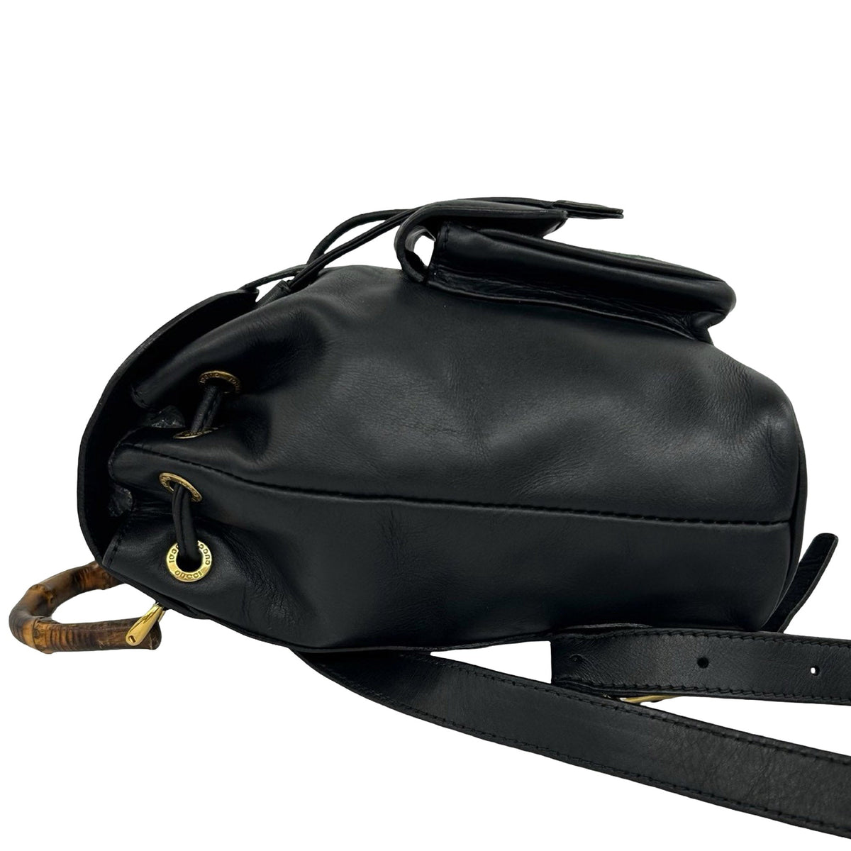 Gucci Calfskin Bamboo Web Drawstring Backpack