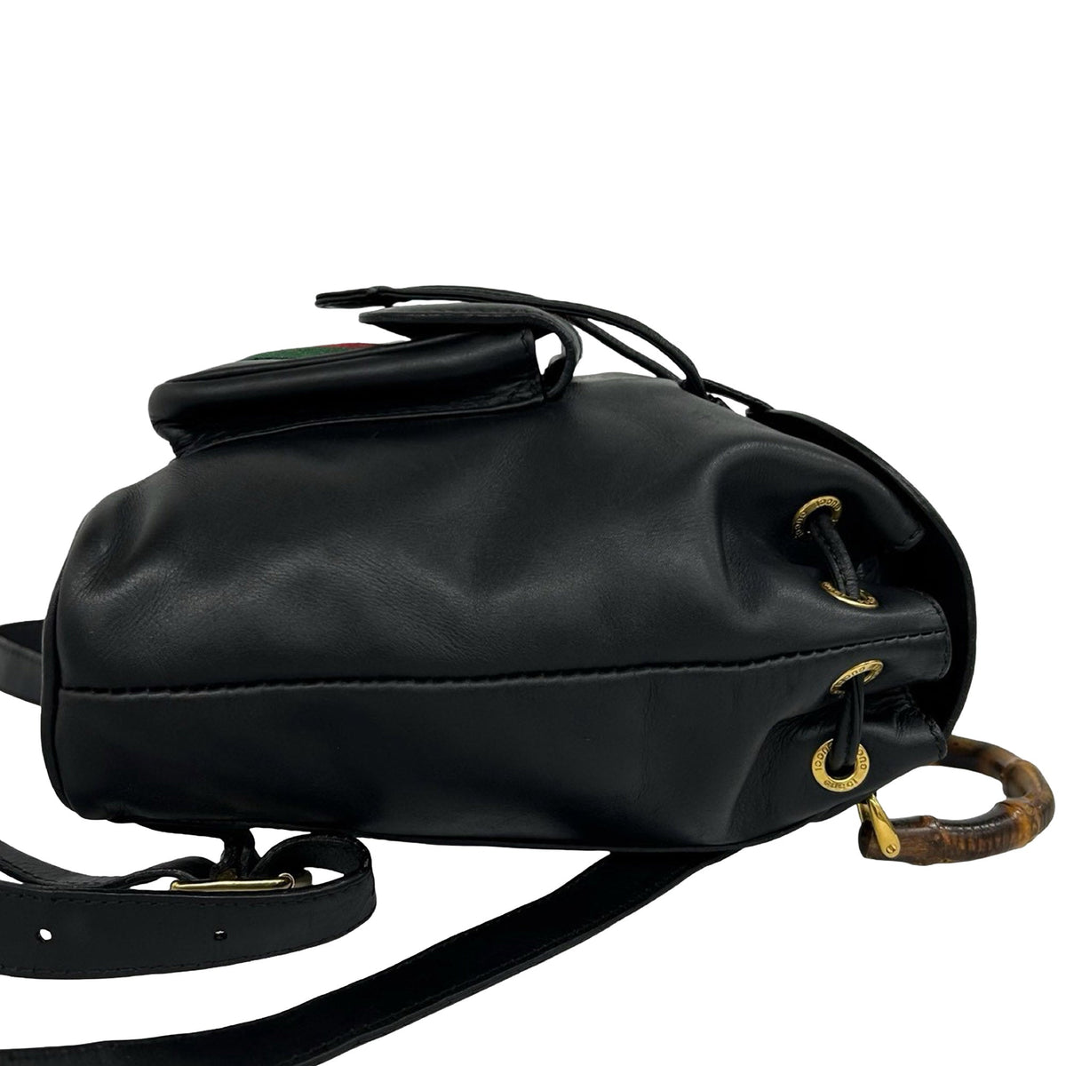 Gucci Calfskin Bamboo Web Drawstring Backpack