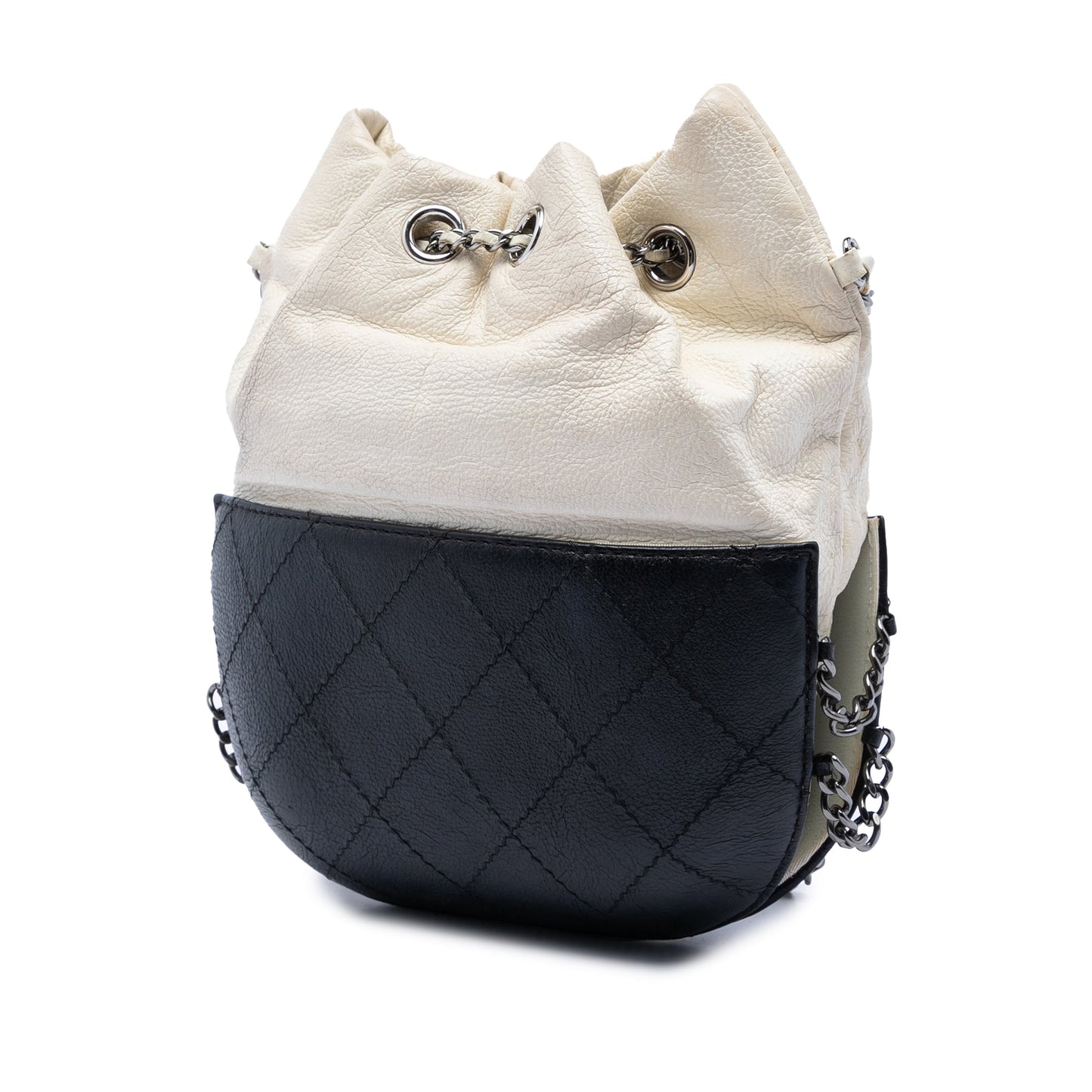 Chanel Small Bicolor Quilted Calfskin Gabrielle Bucket Bag